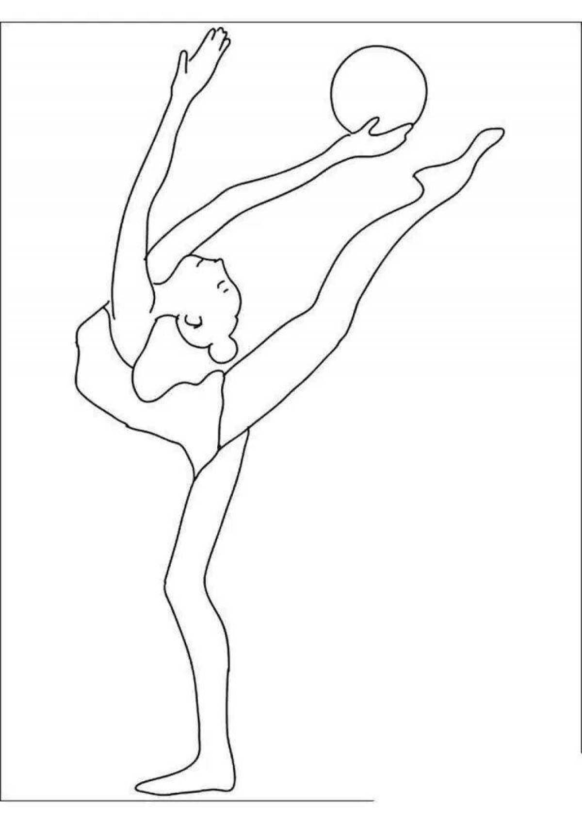 Colorful gymnast coloring page