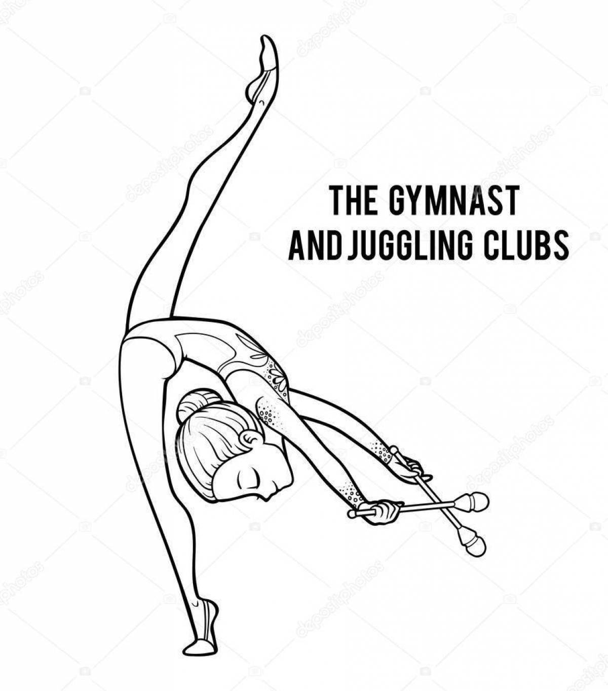Раскраска талантливая гимнастка