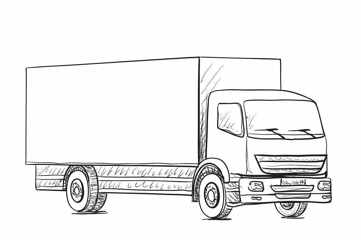 Раскраска блестящий грузовик mercedes