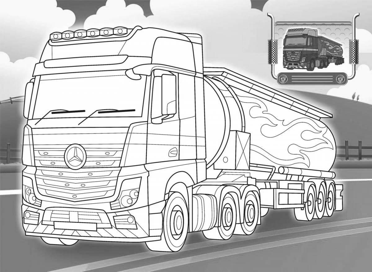 Coloring page smooth mercedes truck