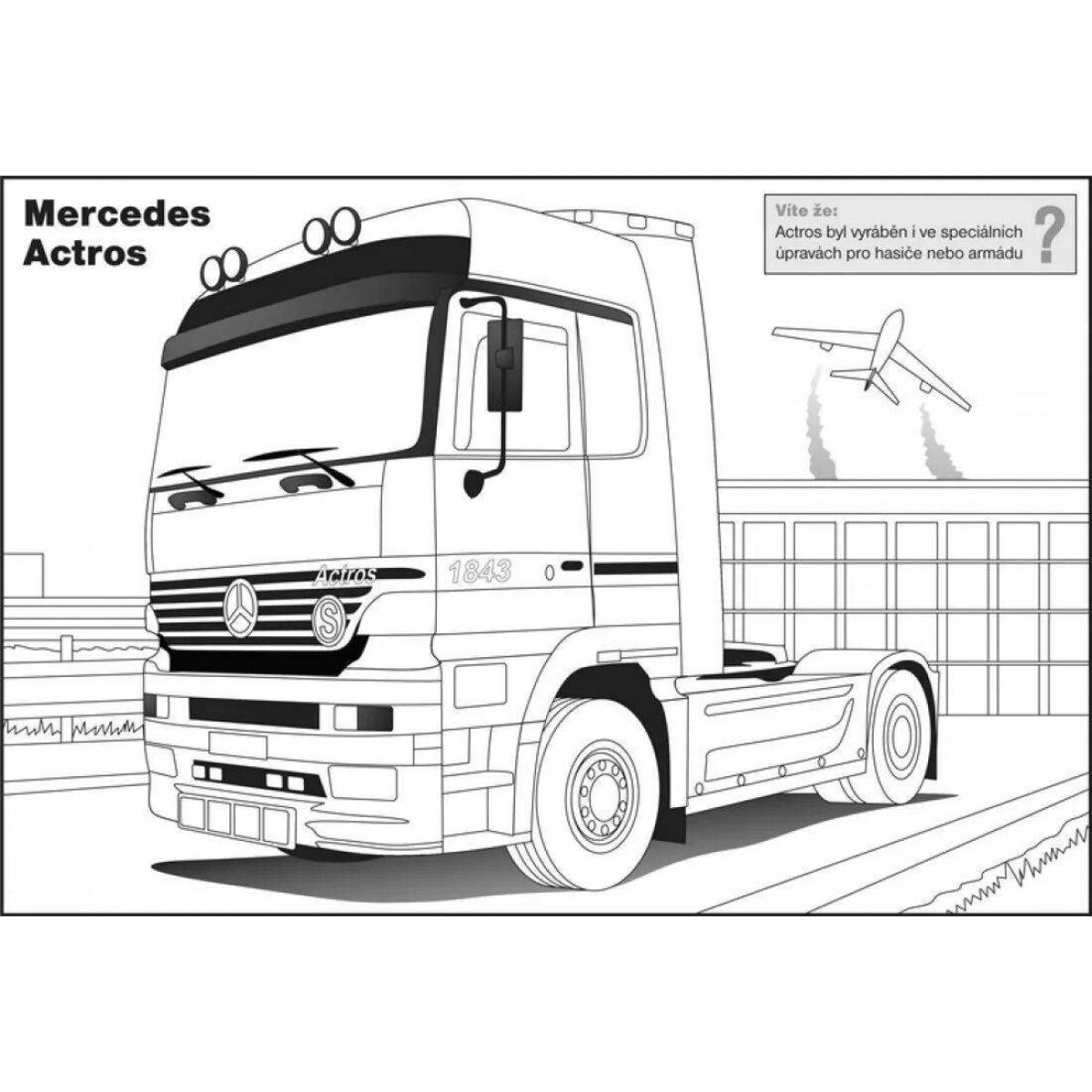 Замысловатый грузовик-раскраска mercedes