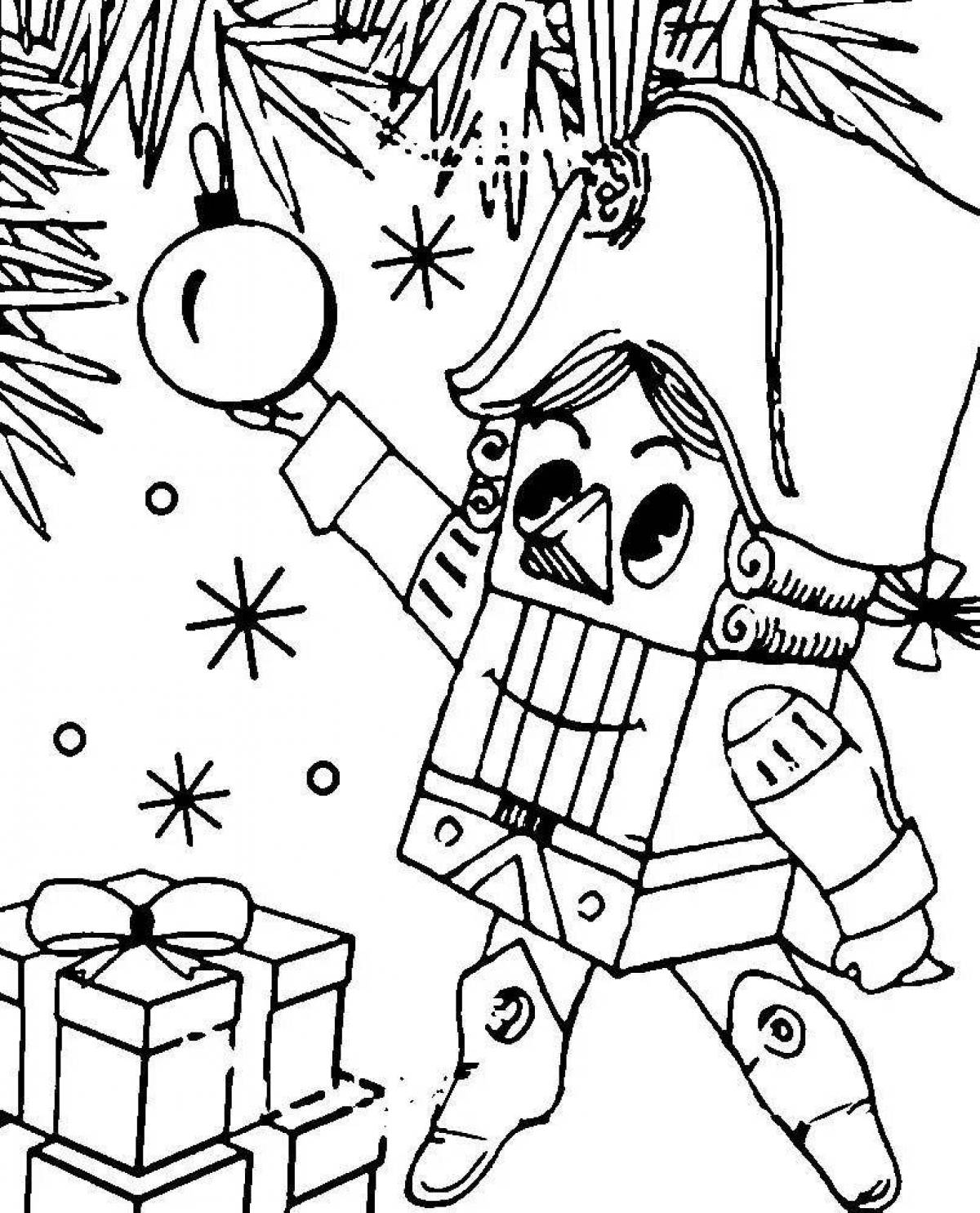 Coloring poster of the living nutcracker