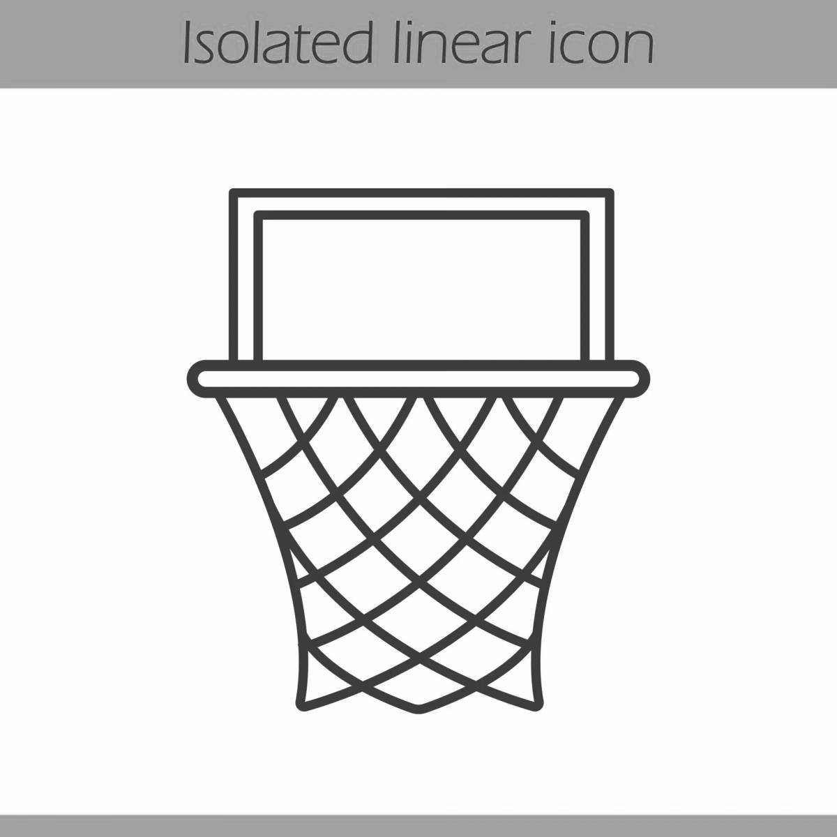 Красочная страница раскраски баскетбольного кольца