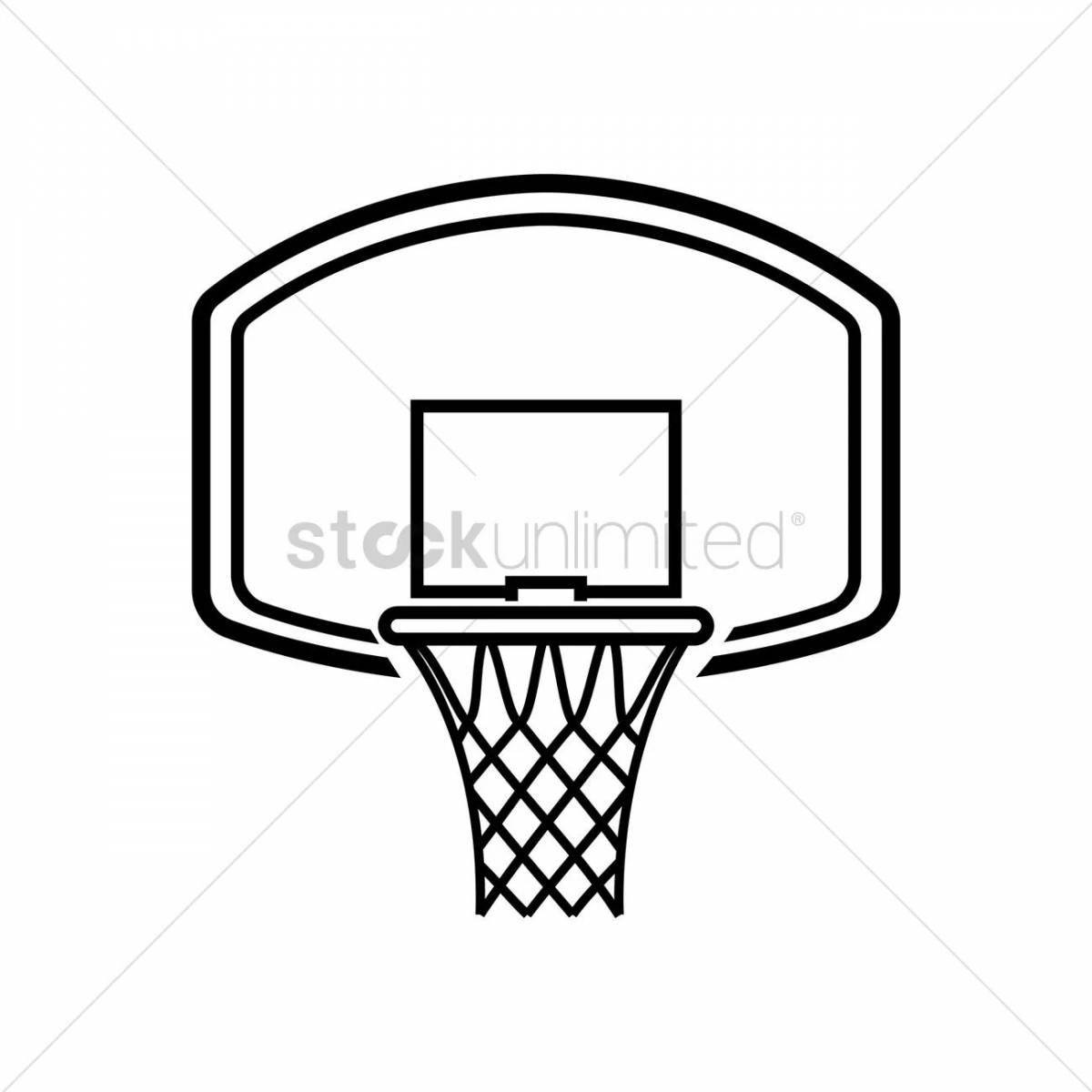 Раскраска яркое баскетбольное кольцо
