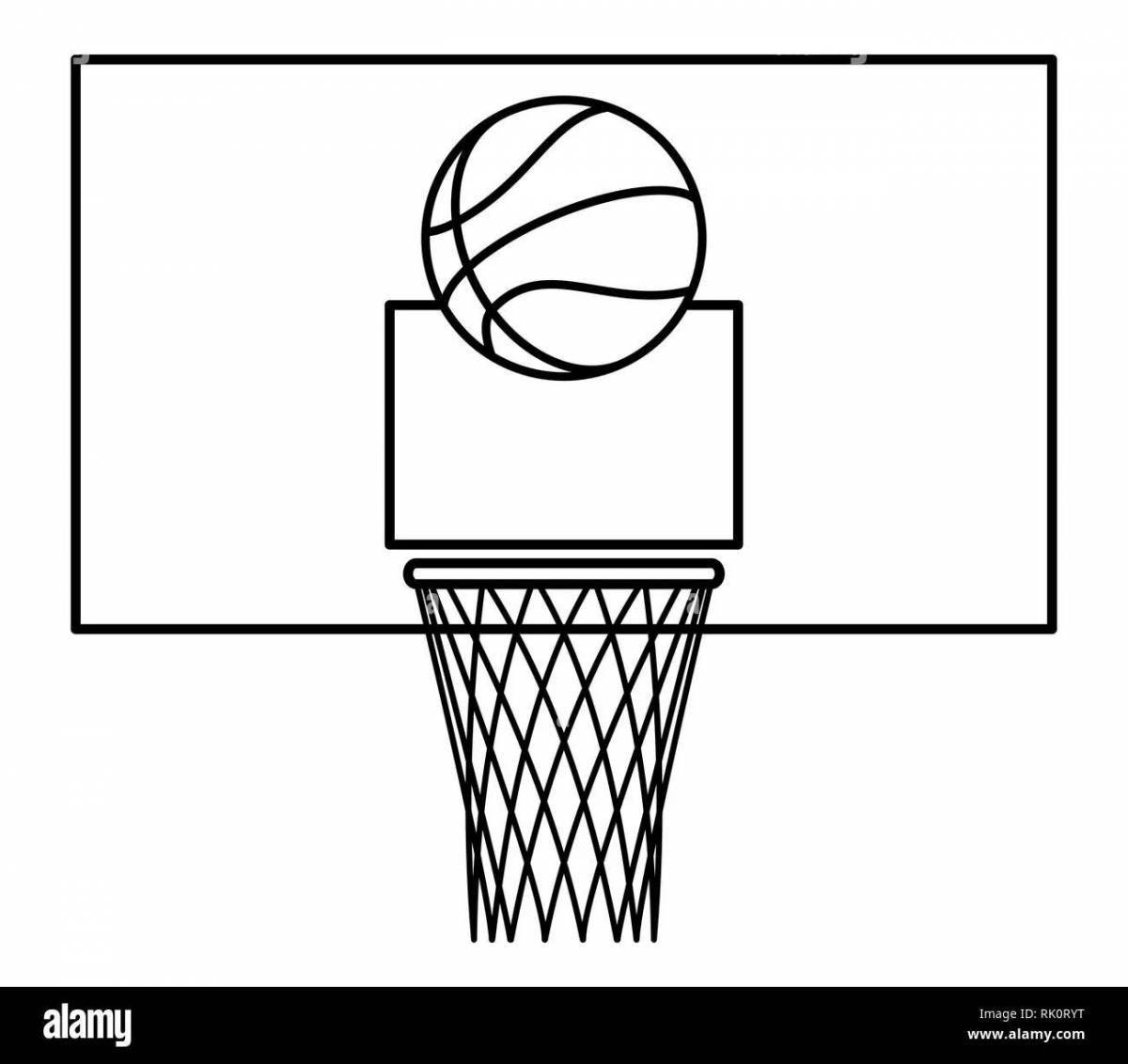 Colouring bright basketball hoop