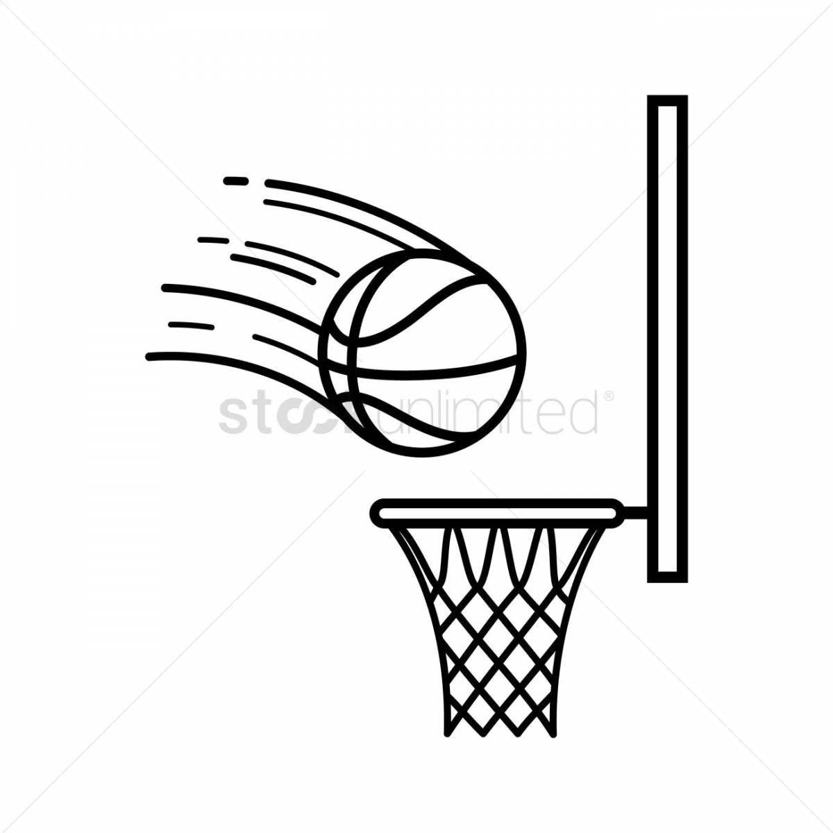Coloring page funny basketball hoop
