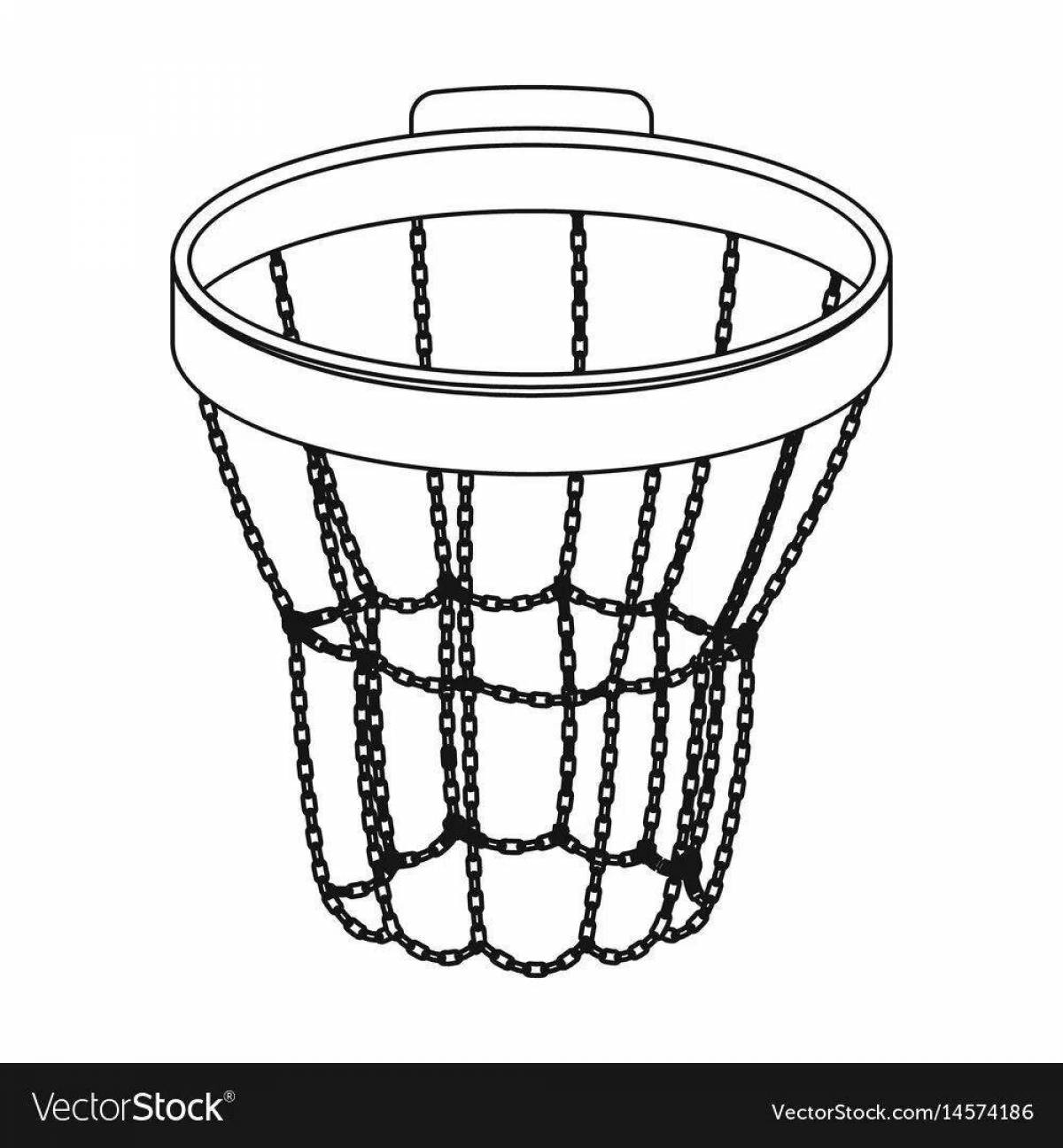 Захватывающая страница раскраски баскетбольного кольца