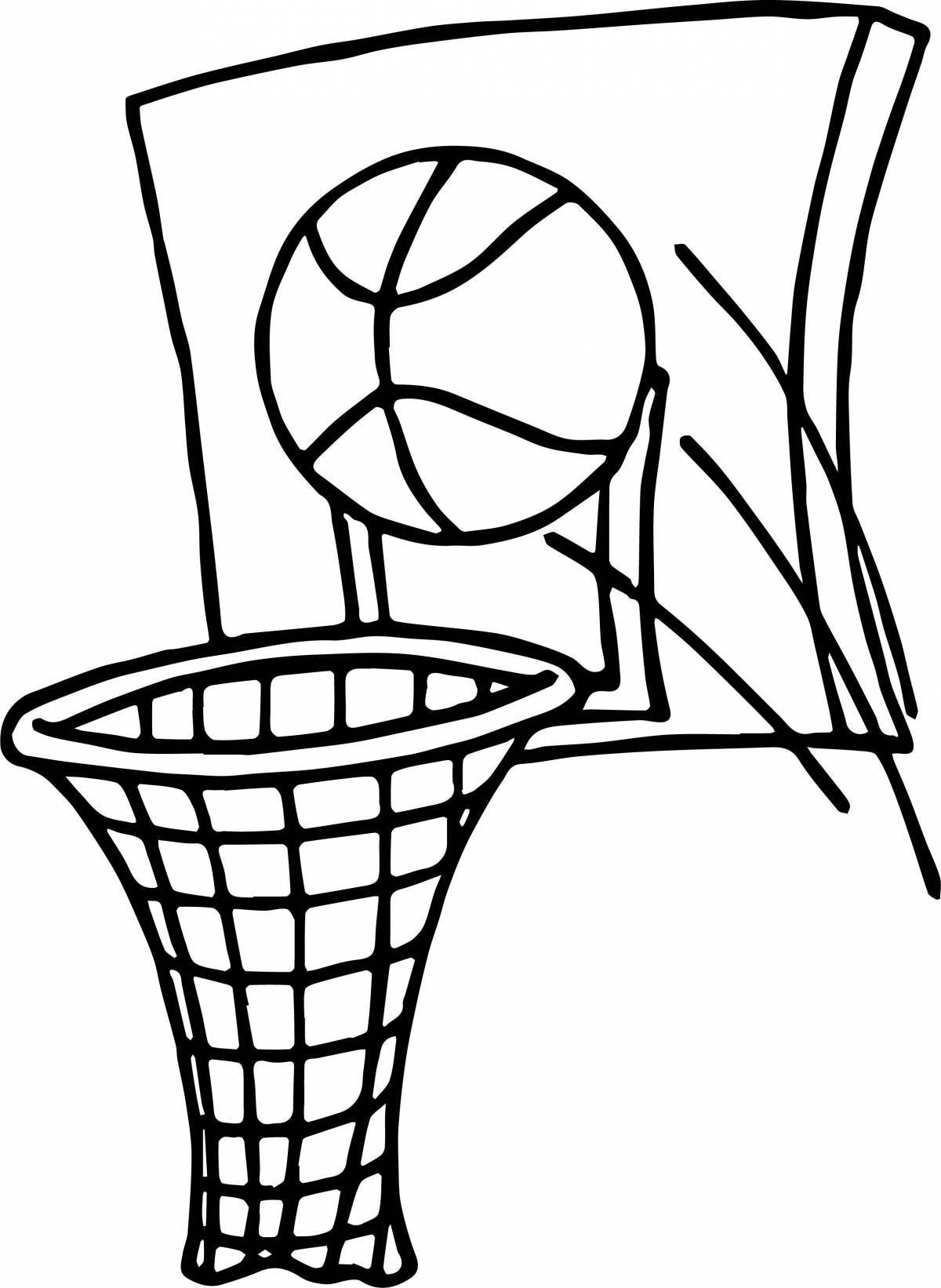 Fabulous basketball hoop coloring page