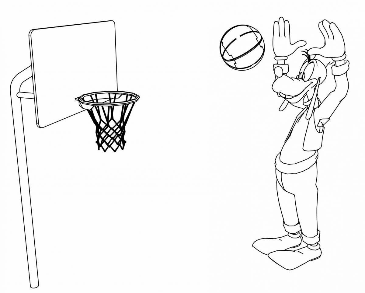 Amazing basketball hoop coloring page
