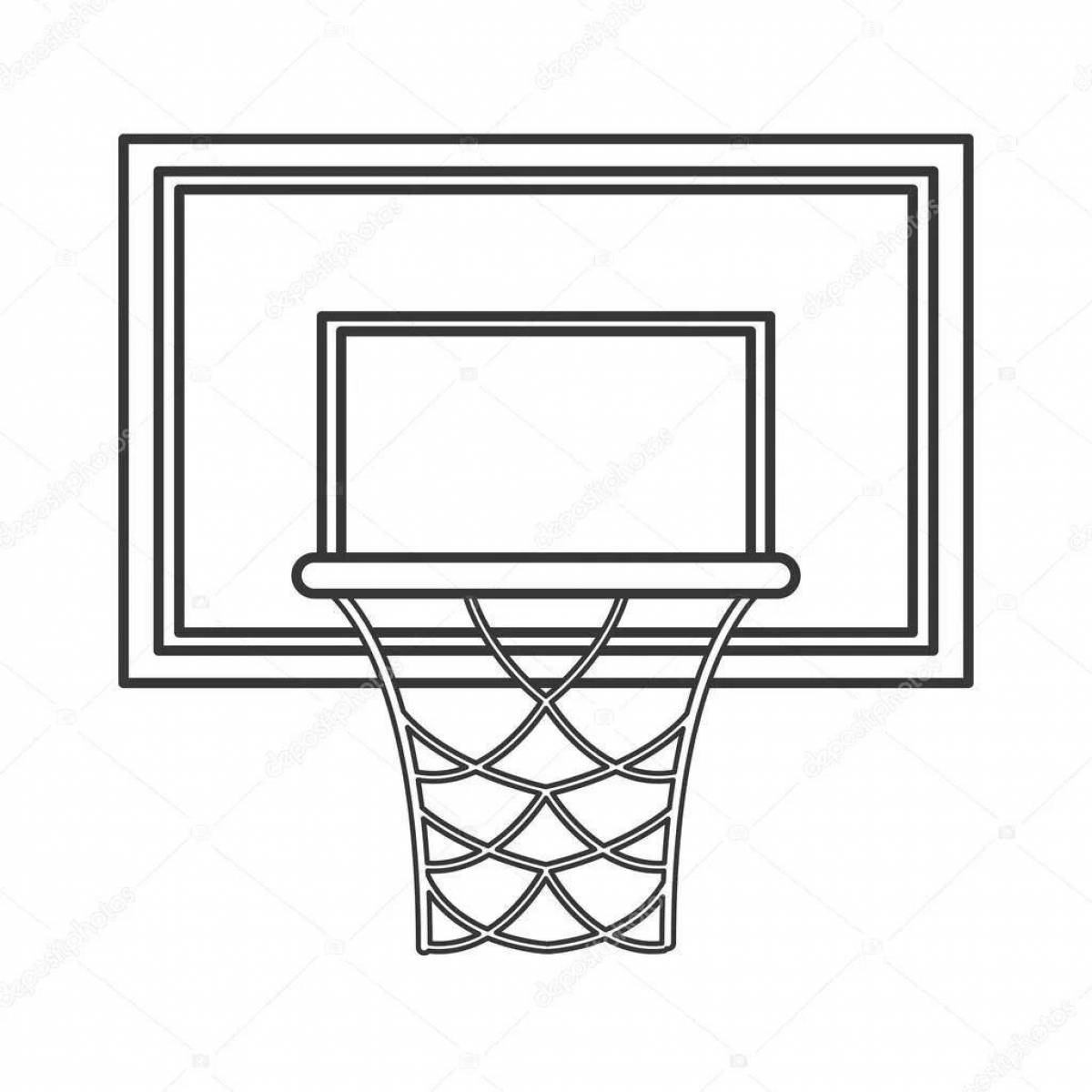 Gorgeous Basketball hoop coloring page