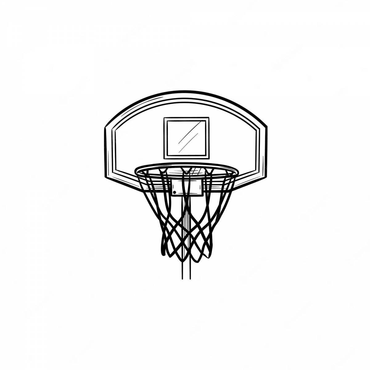 Выдающаяся страница раскраски баскетбольного кольца