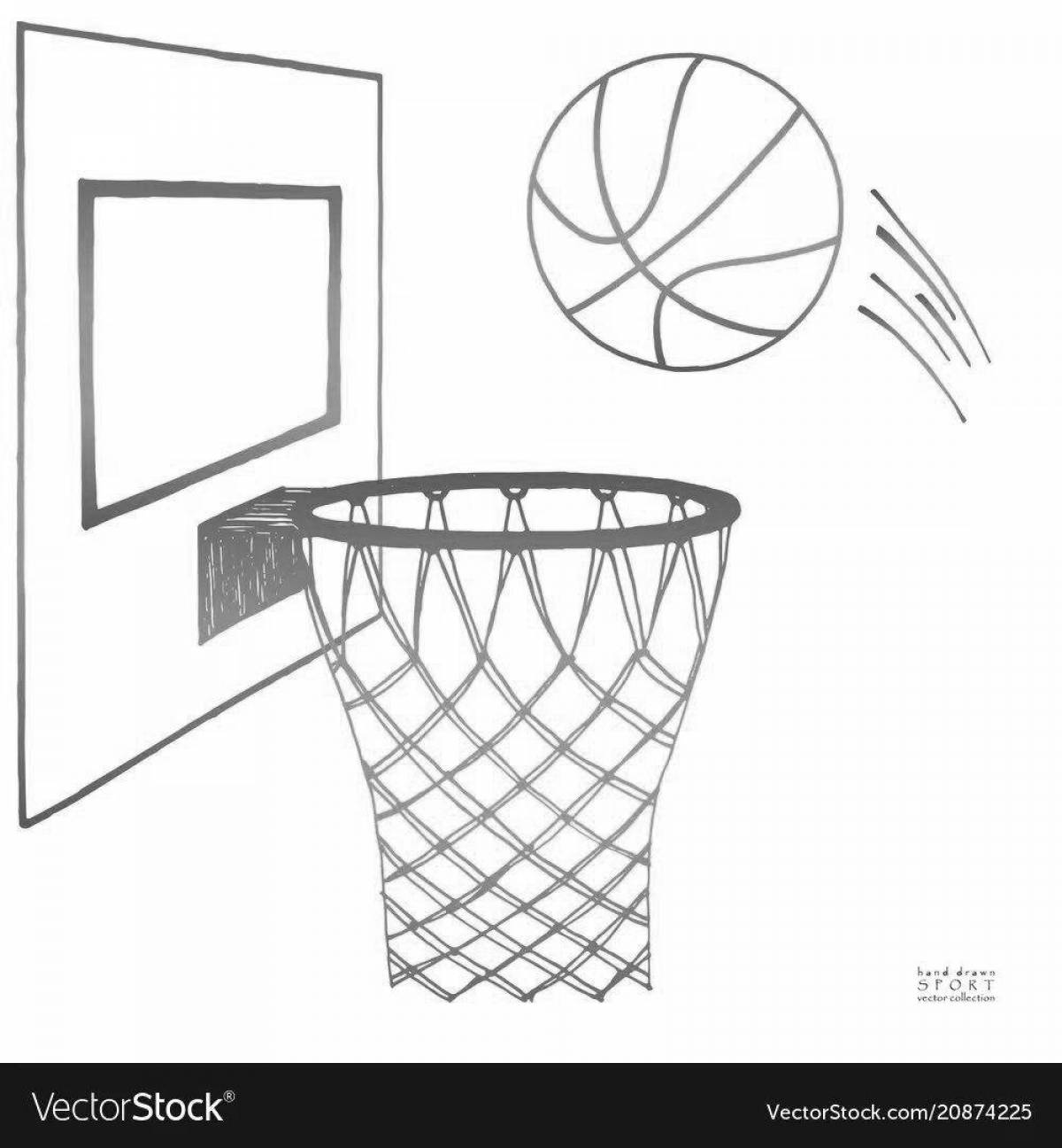 Exquisite basketball hoop coloring page