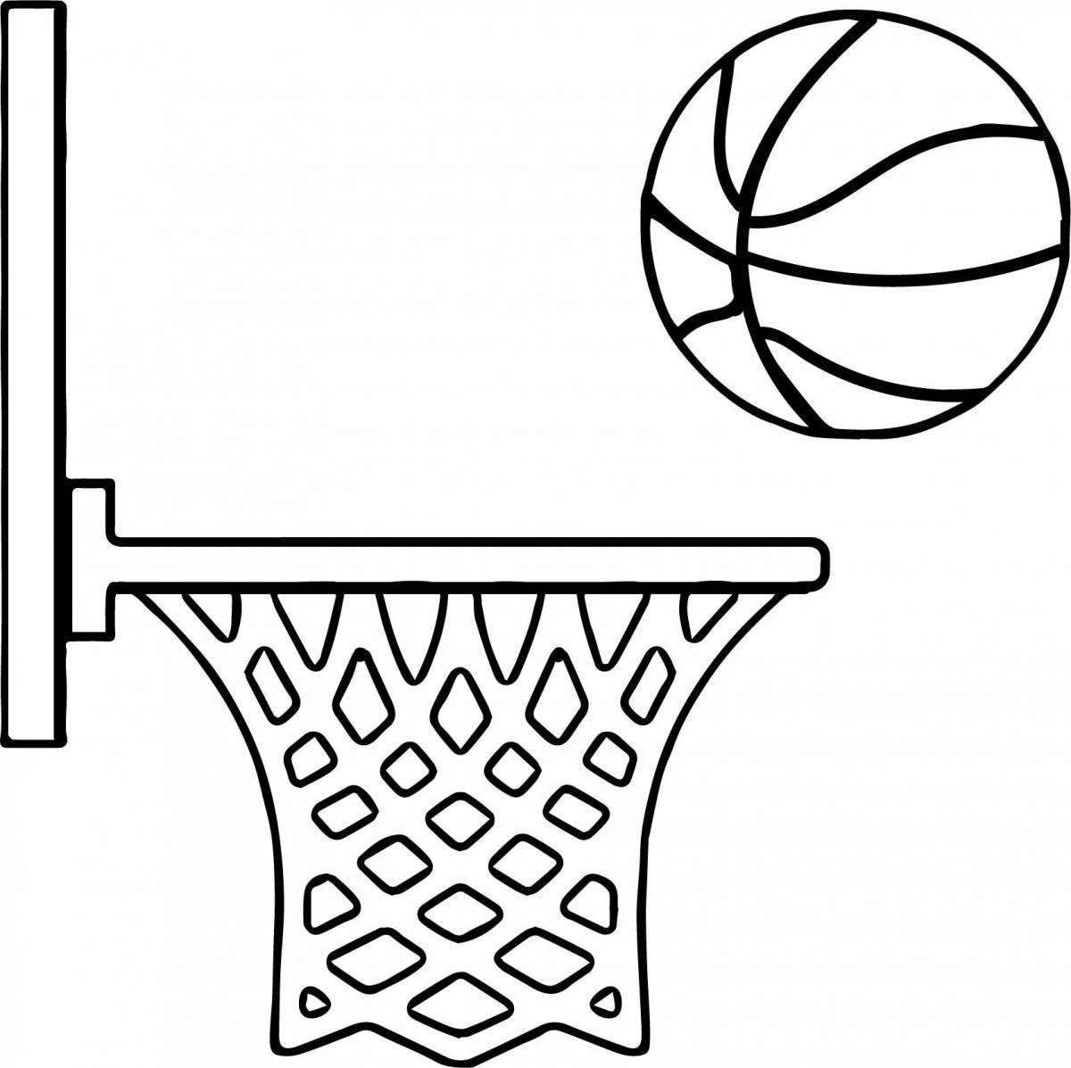 Coloring page stylish basketball hoop