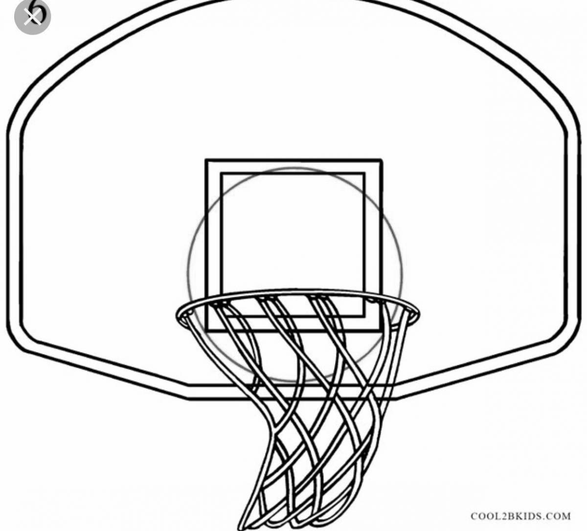 Adorable basketball hoop coloring page