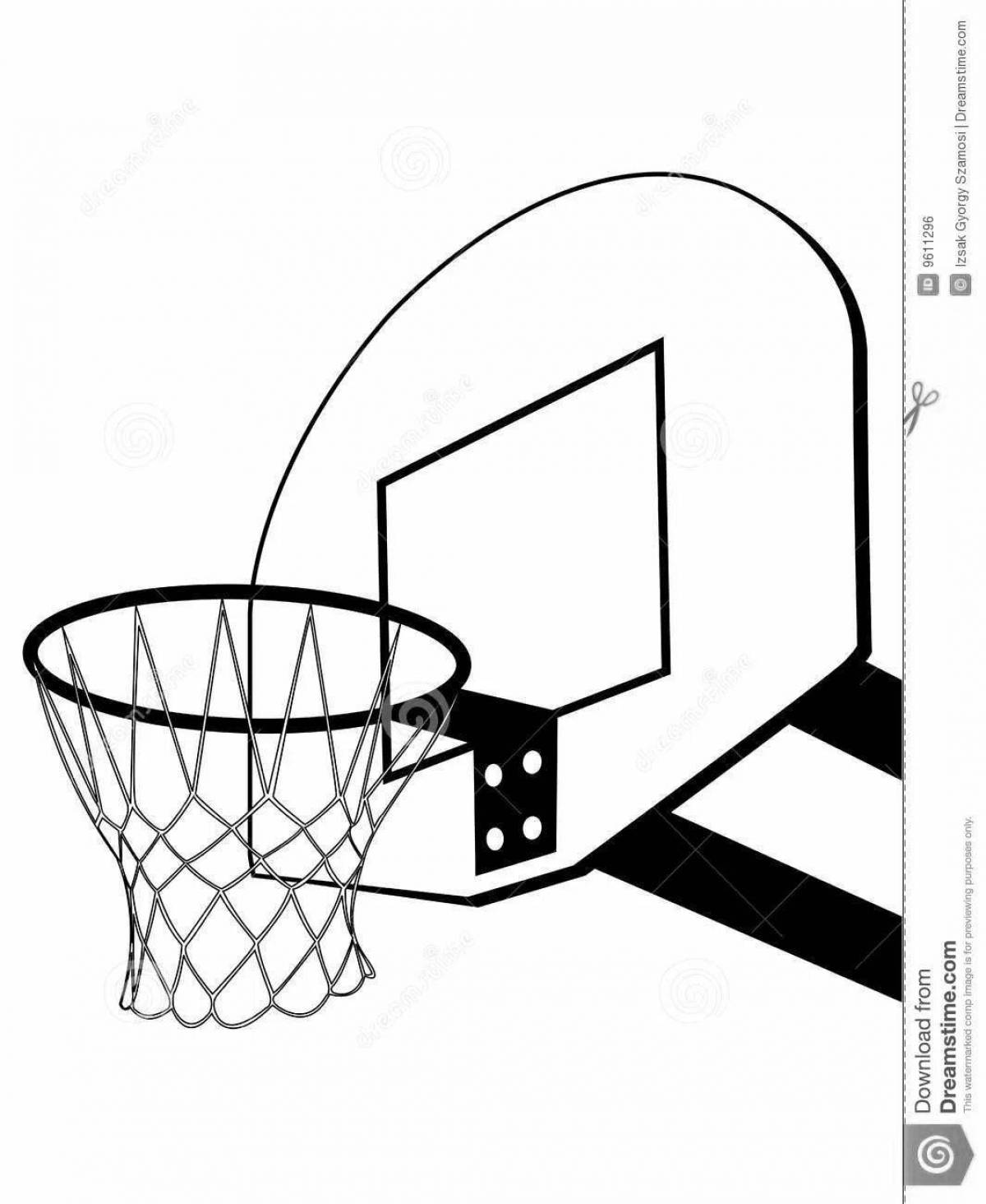Coloring cute basketball hoop