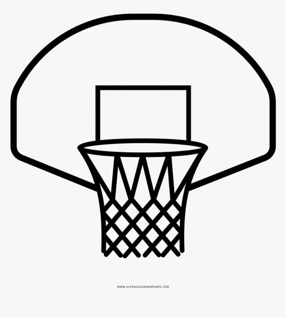 Милая страница раскраски баскетбольного кольца