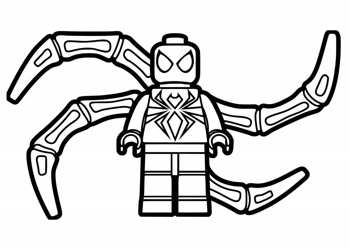 Веселая раскраска лего человек-паук