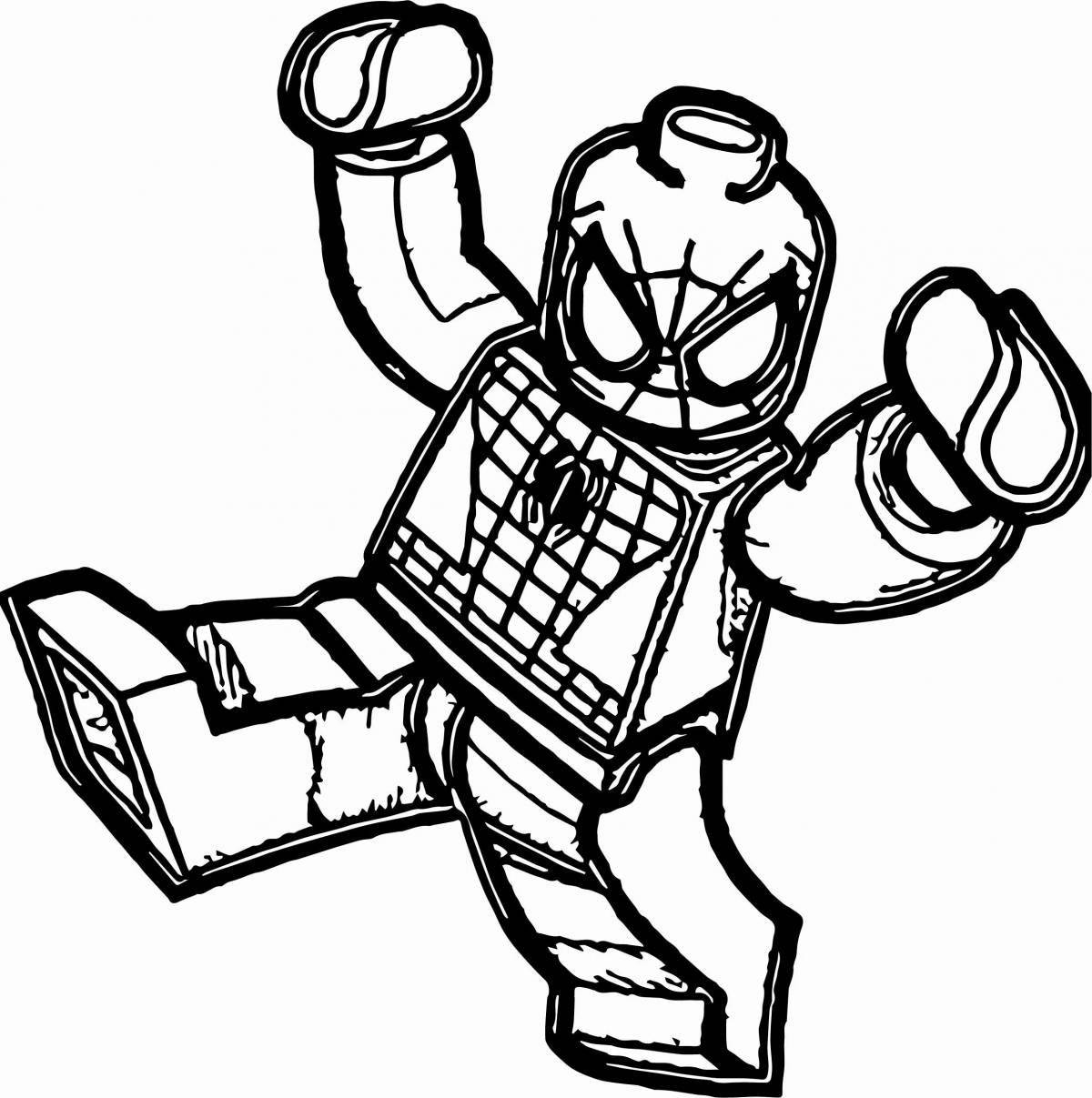 Attractive coloring lego spiderman