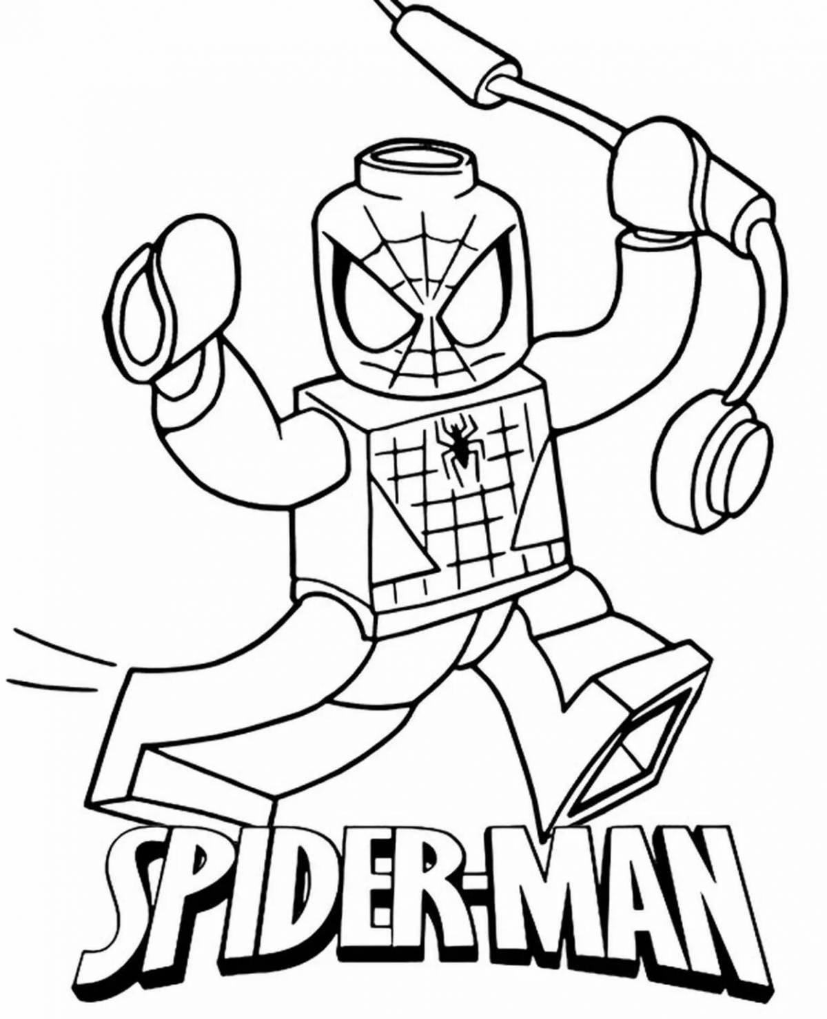 Lego adorable spiderman coloring page