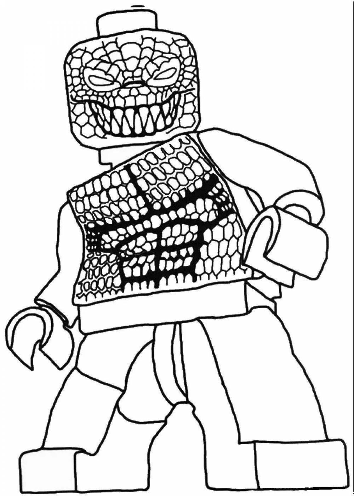 Pleasant lego spiderman coloring page