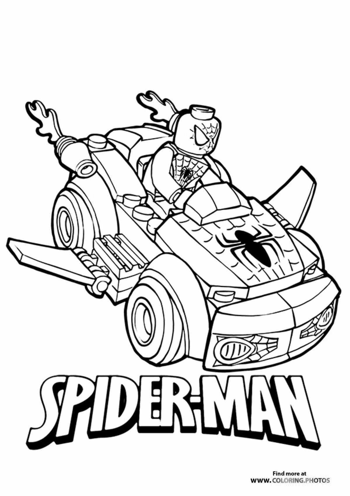 Awesome lego spiderman coloring page