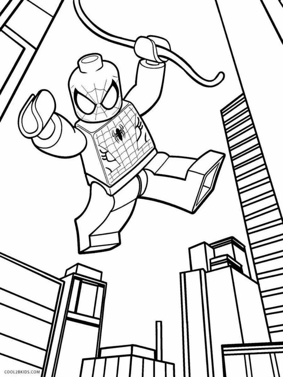Причудливая раскраска lego spiderman