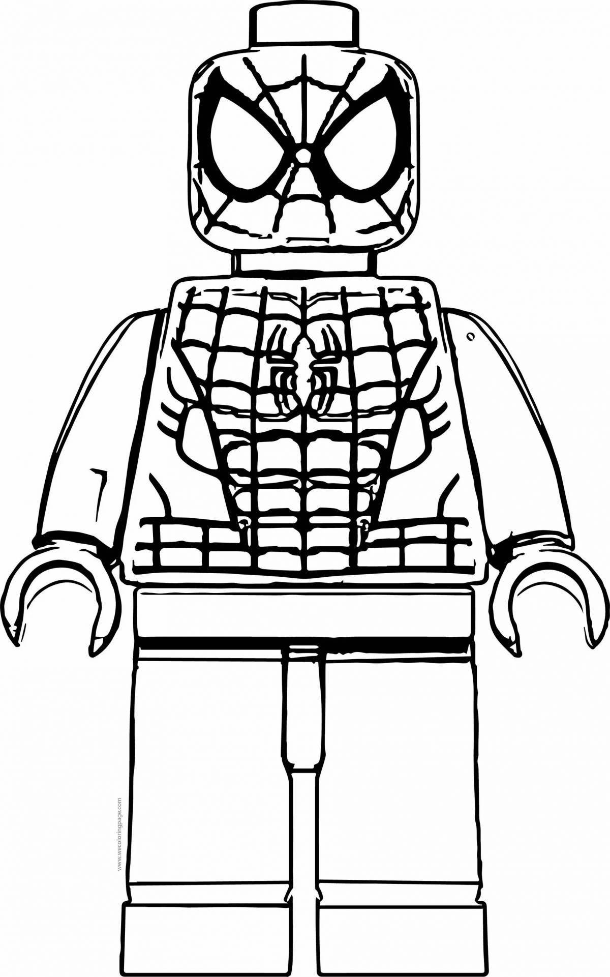 Удивительная страница раскраски lego spiderman