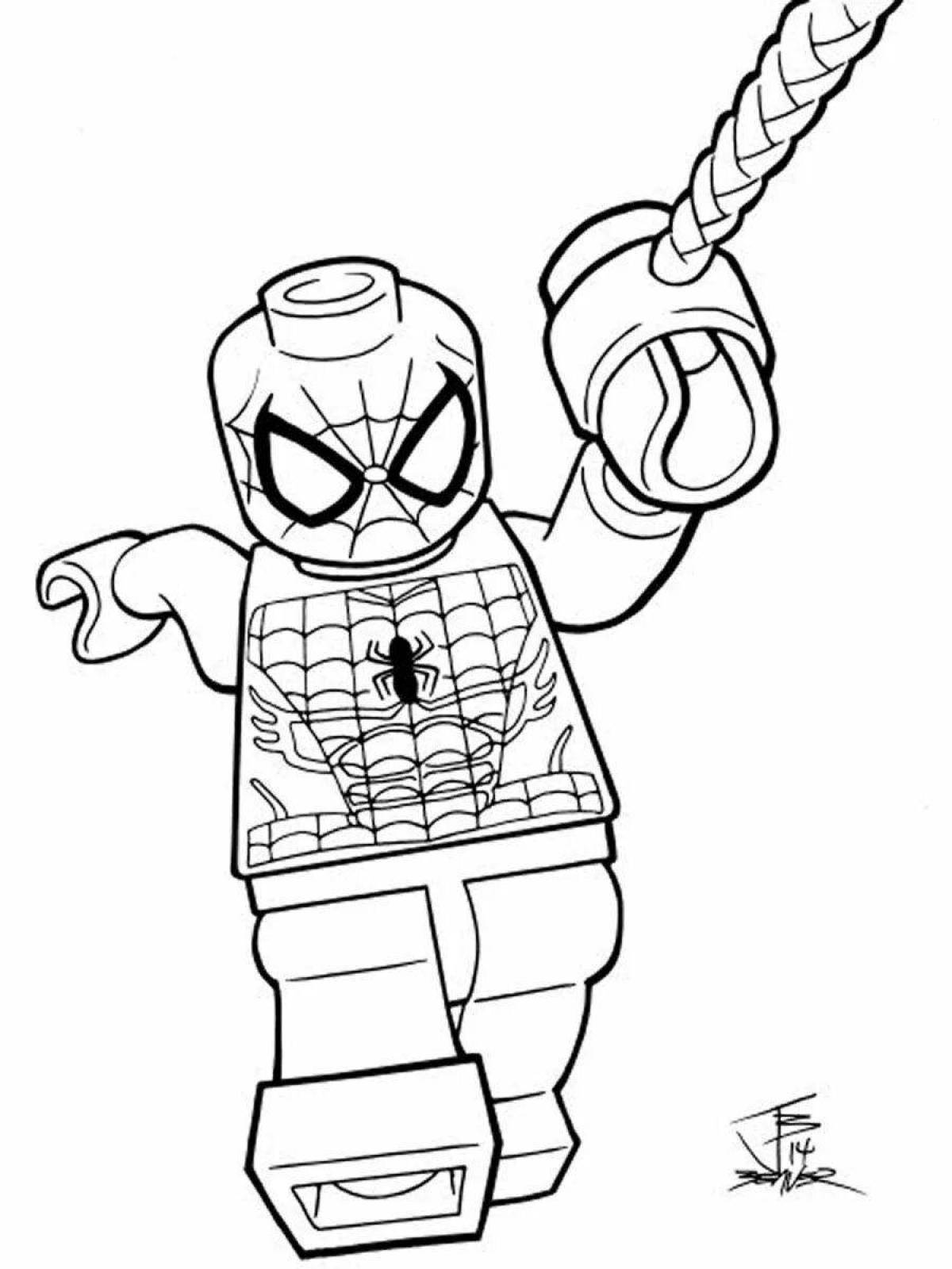 Изысканная раскраска lego spiderman