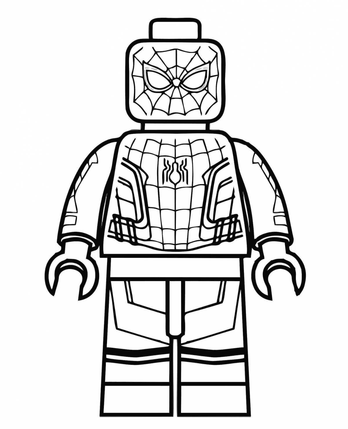 Сказочная страница раскраски lego spiderman