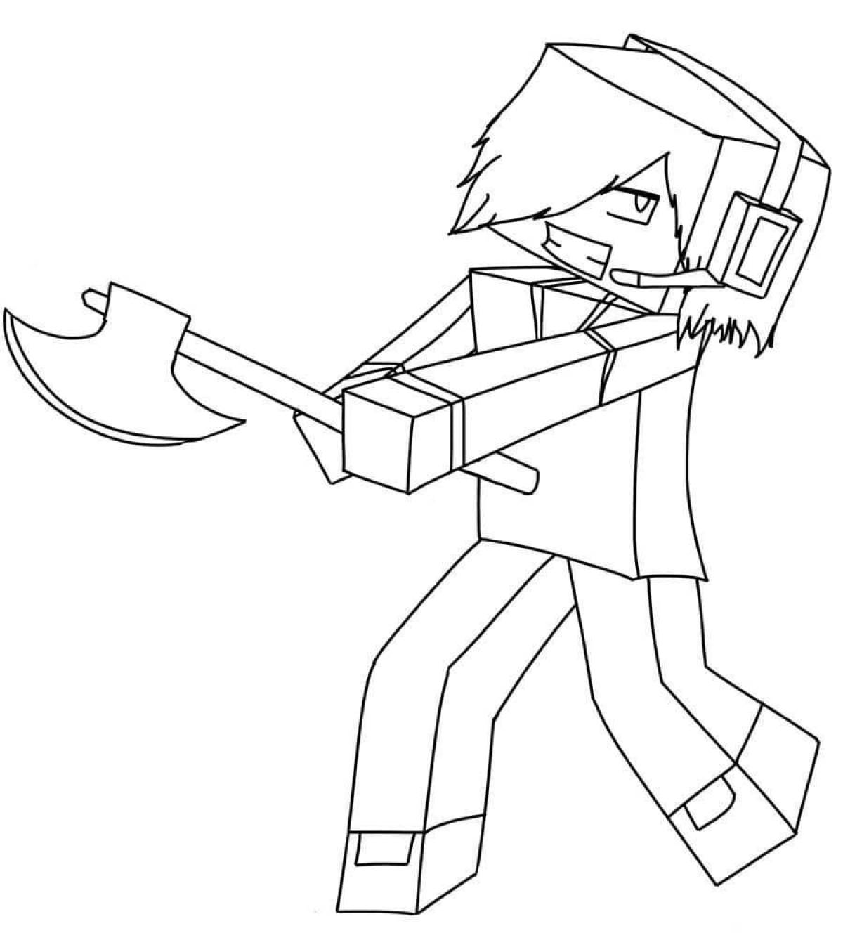 Adorable minecraft dungeon coloring page