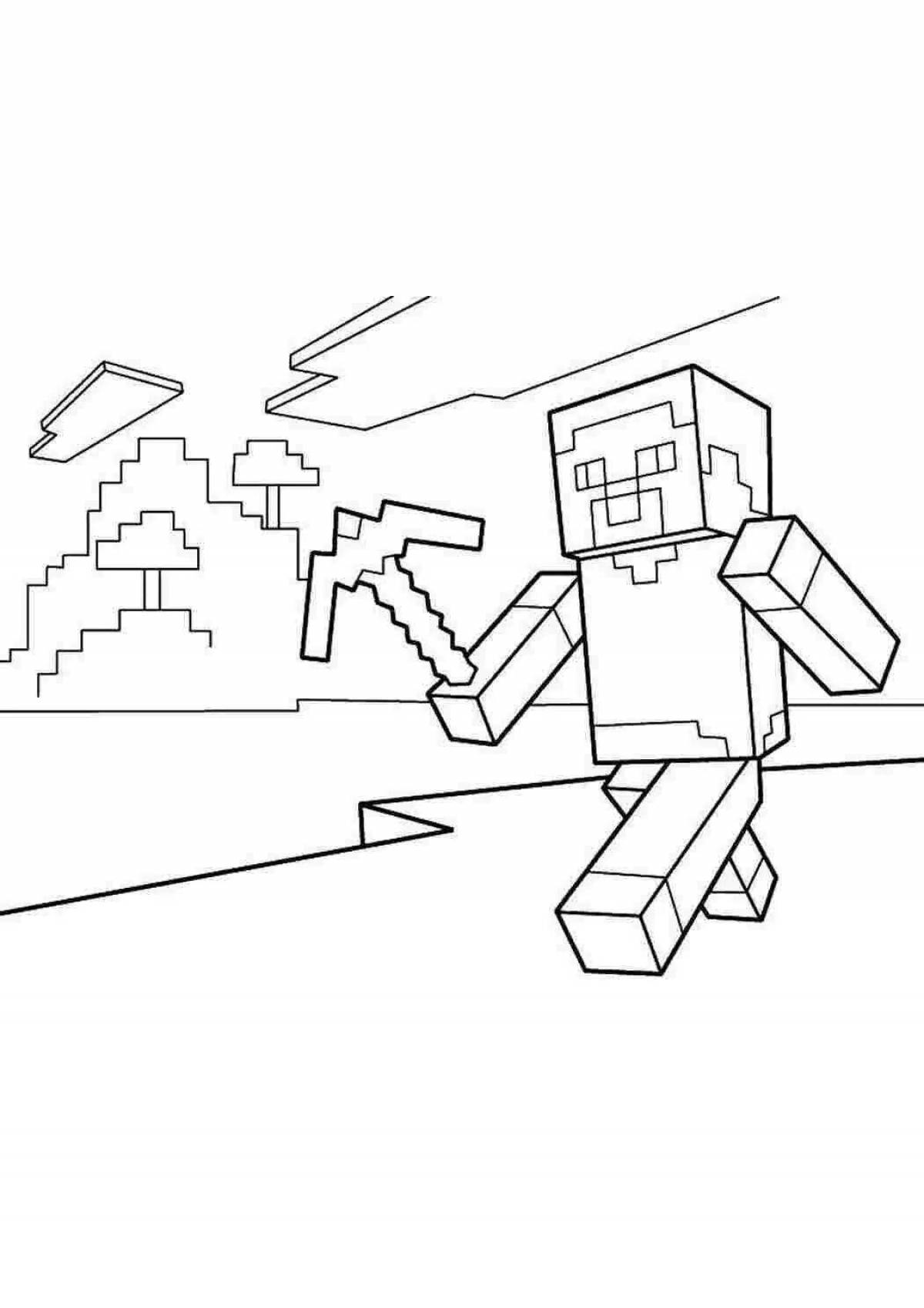 Splendid minecraft dungeon coloring page