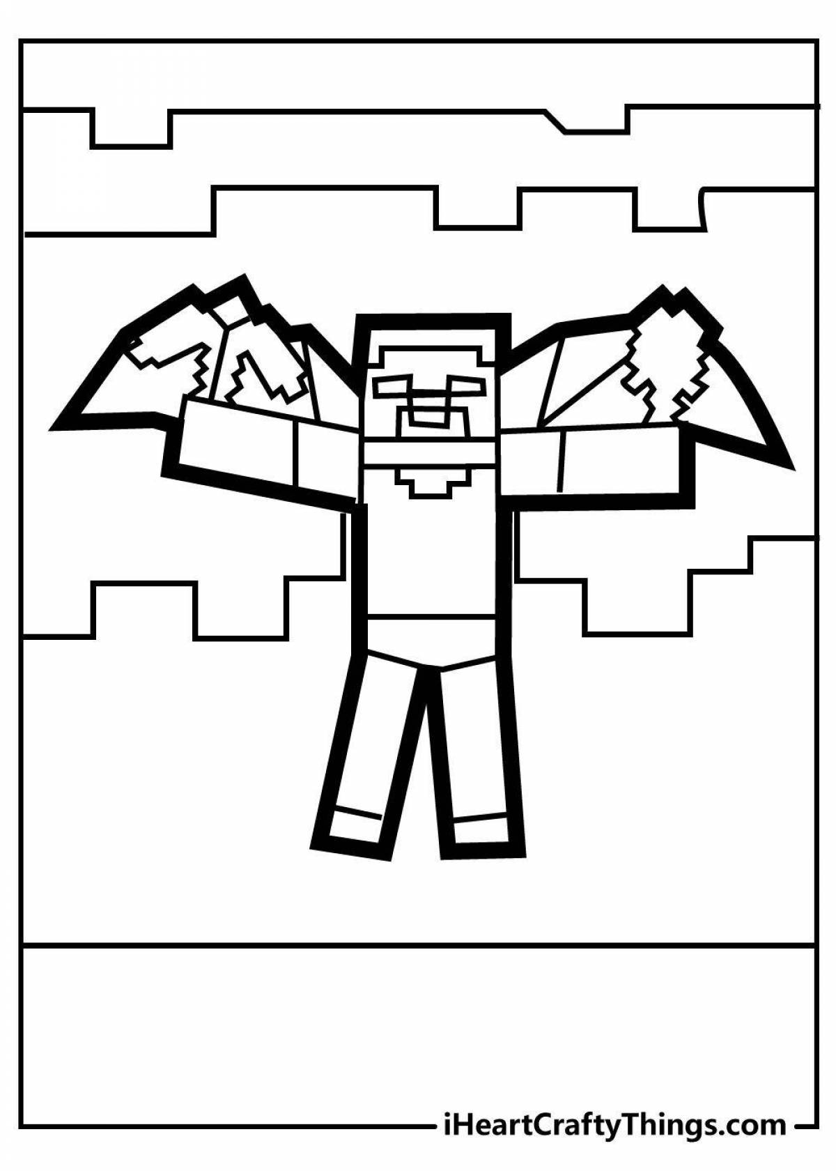 Awesome minecraft dungeon coloring page