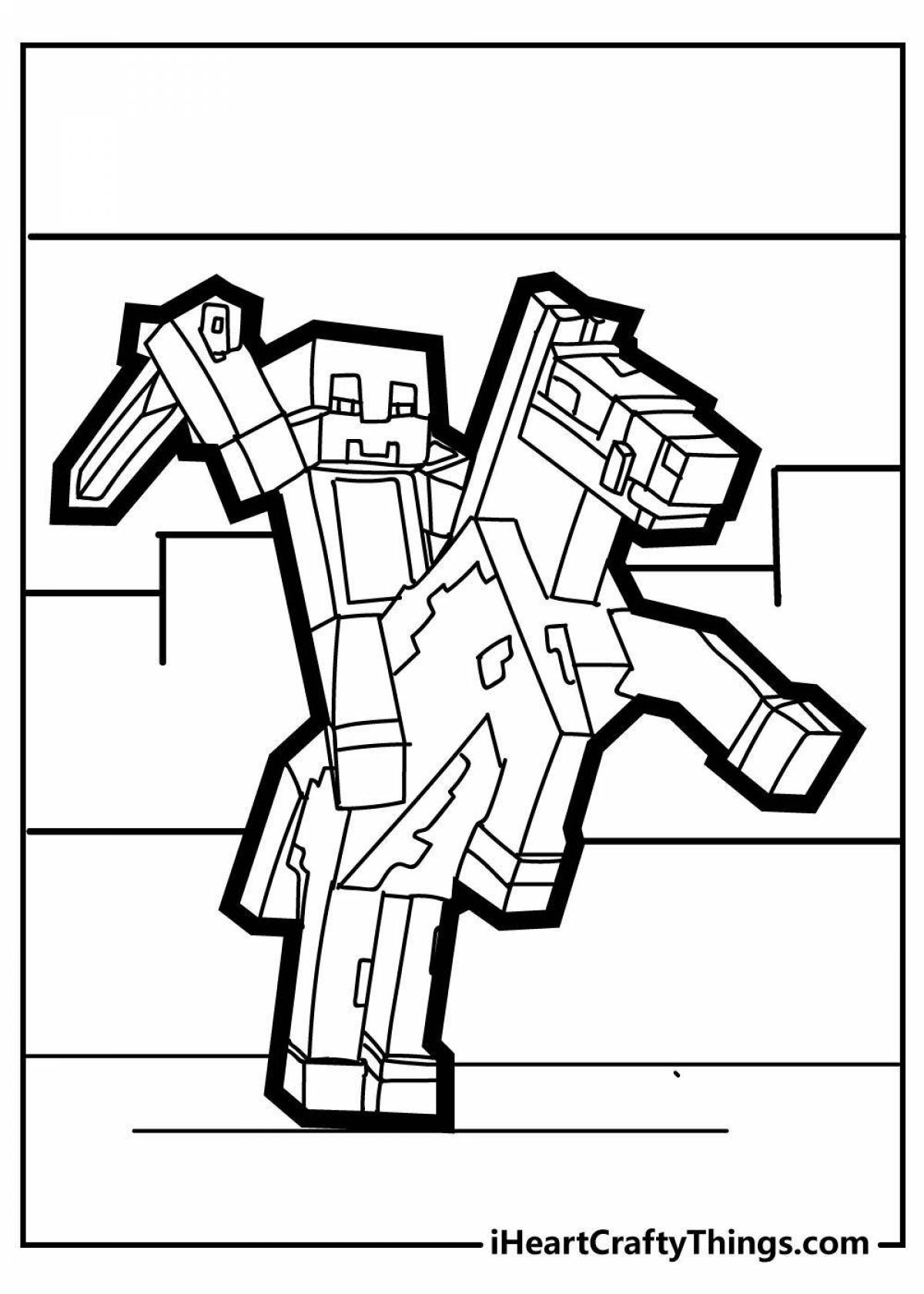 Majestic minecraft dungeon coloring page