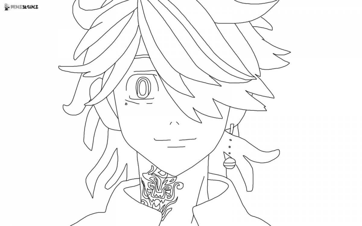 Ran haitani stimulating coloring page