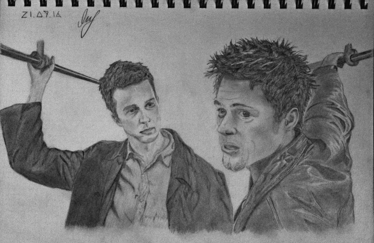 Photo Bold fight club coloring page