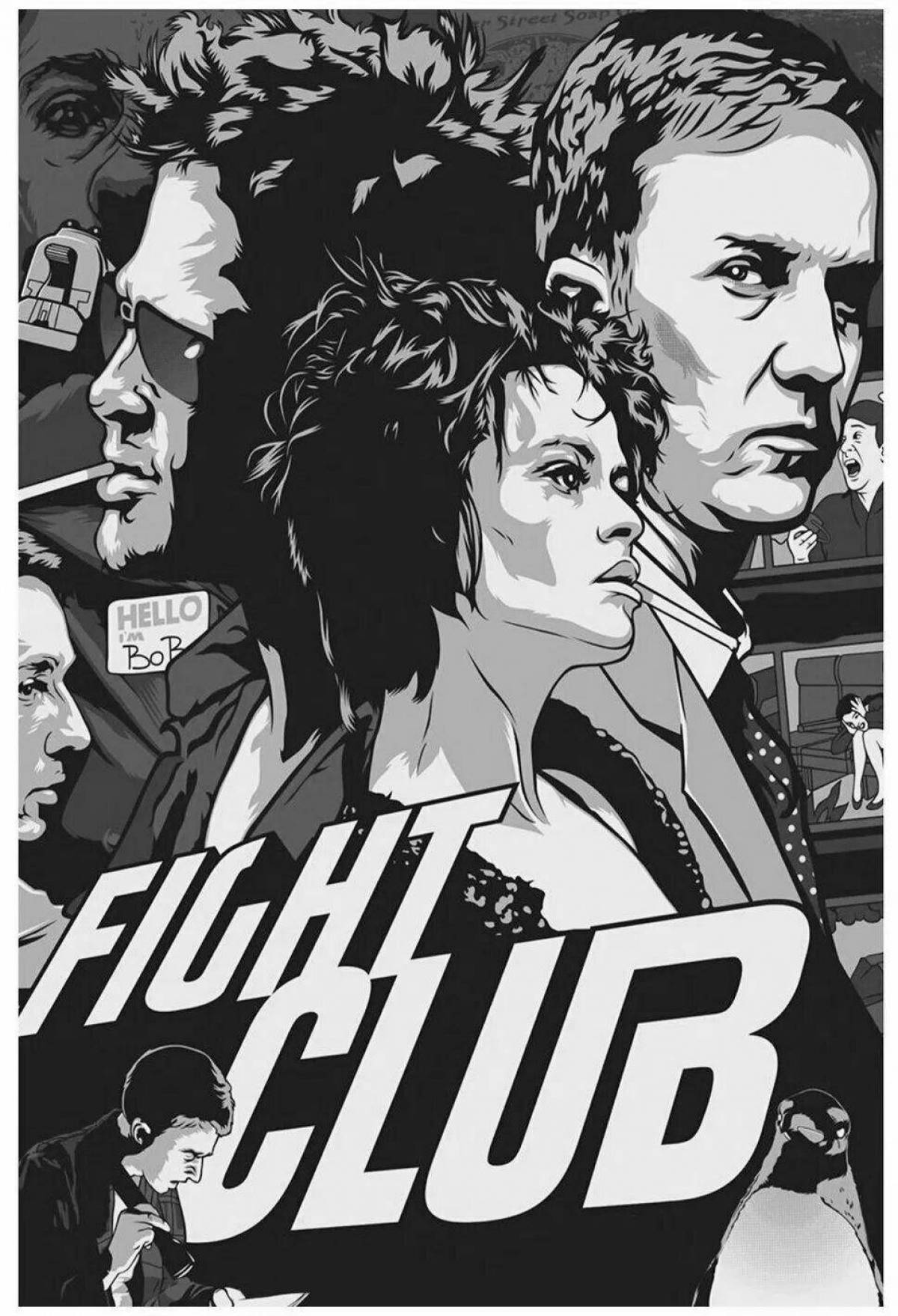 Colorful fight club coloring page