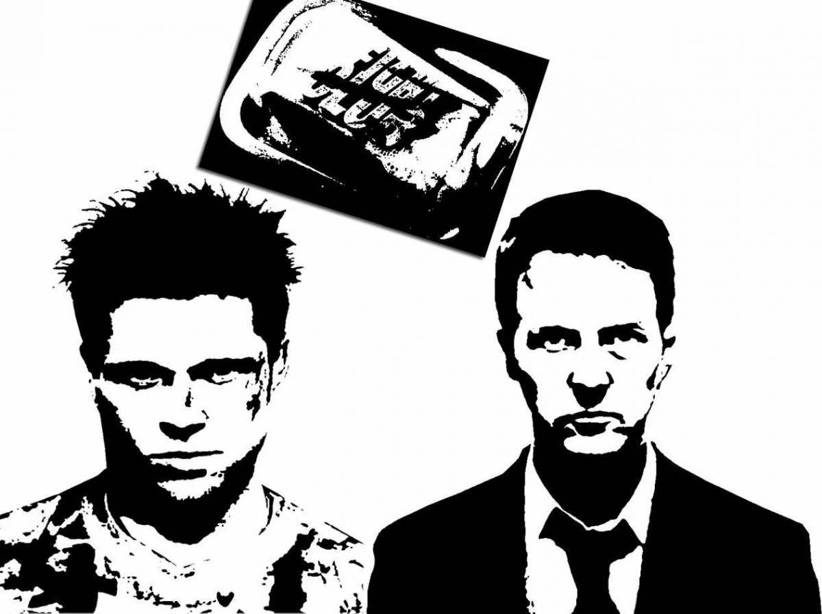 Playful fight club coloring page