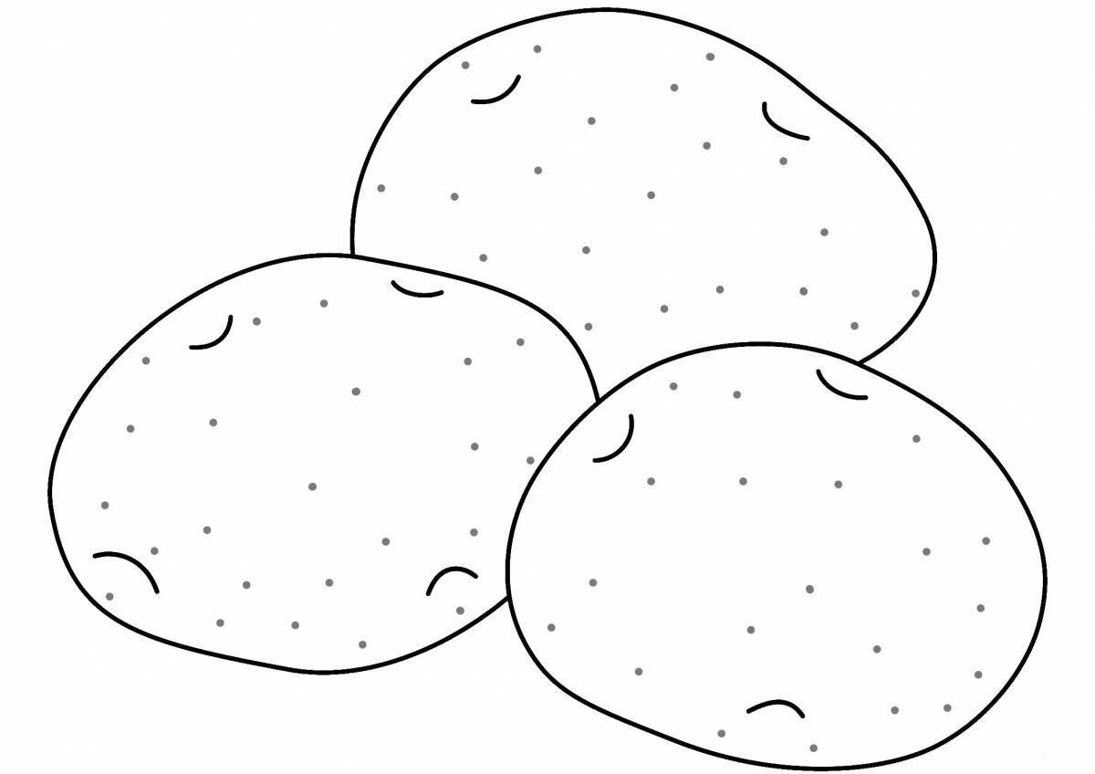 Adorable potato pie coloring page