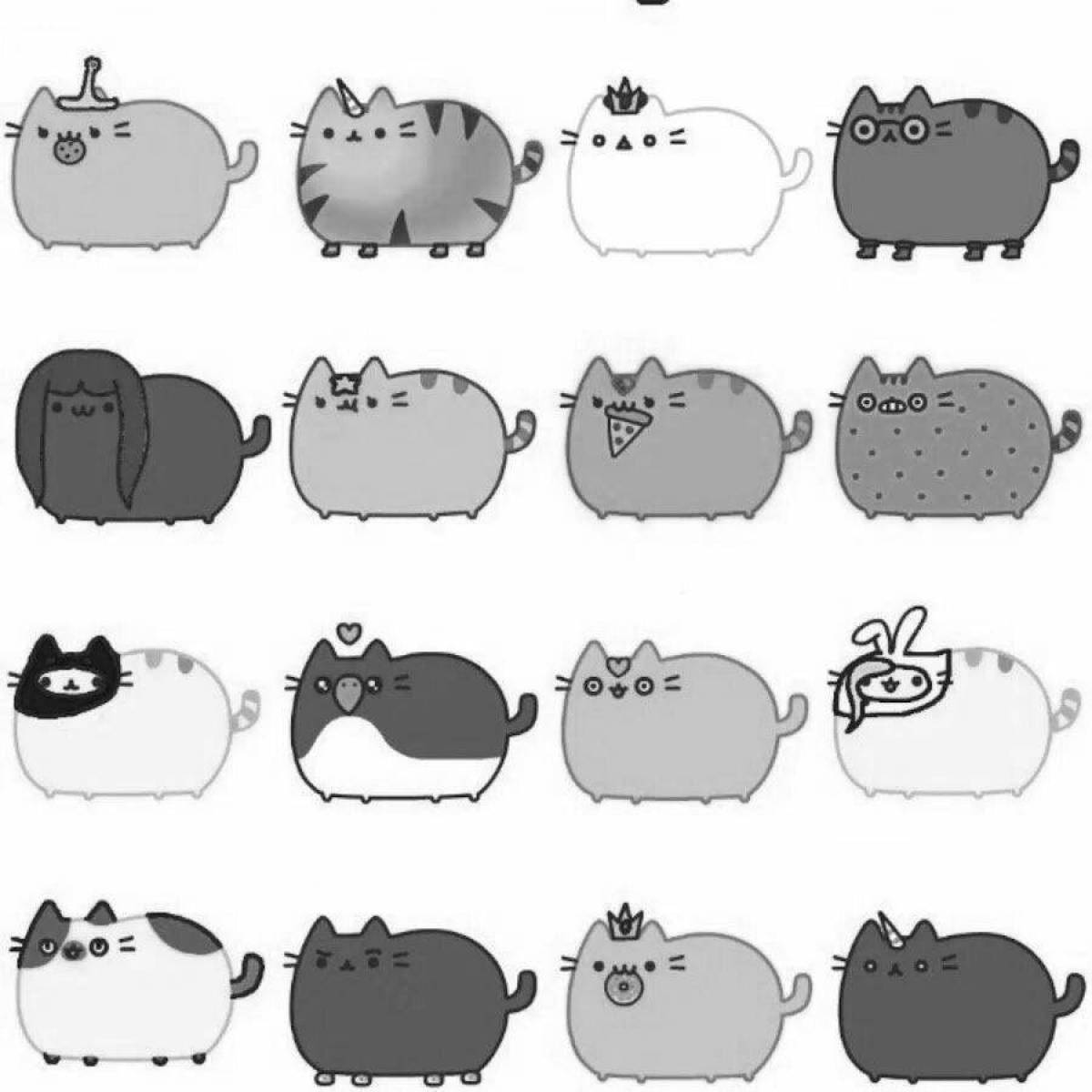 Cute pusheen pikachu coloring book