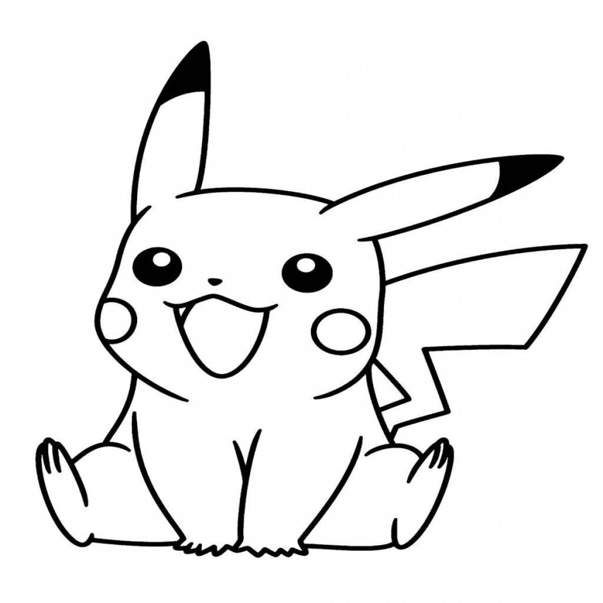 Adorable pusheen pikachu coloring page