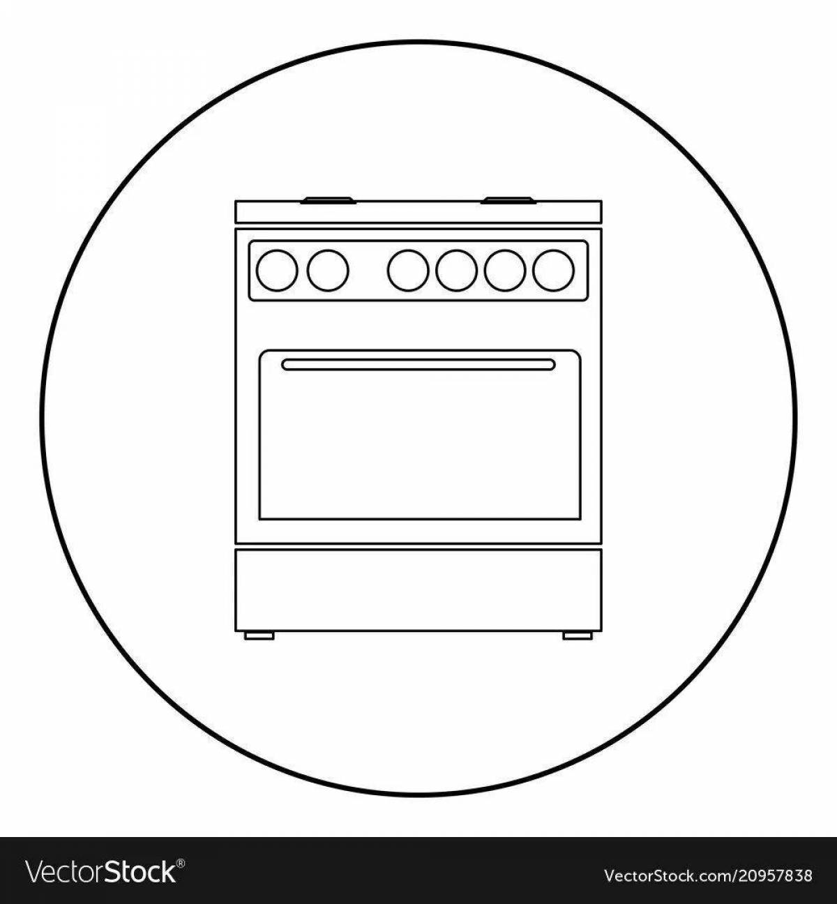 Coloring book funny stove