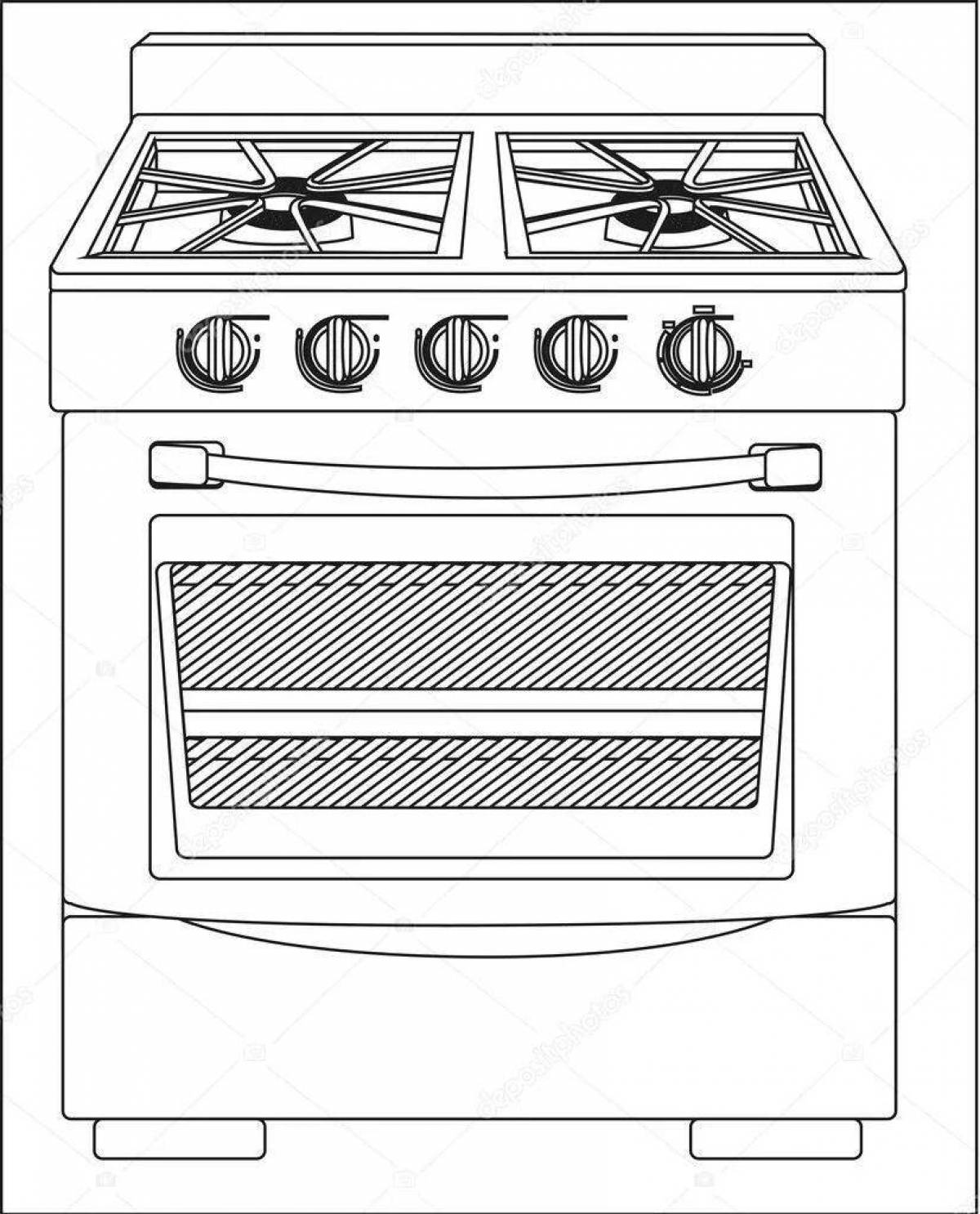 Coloring book elegant stove