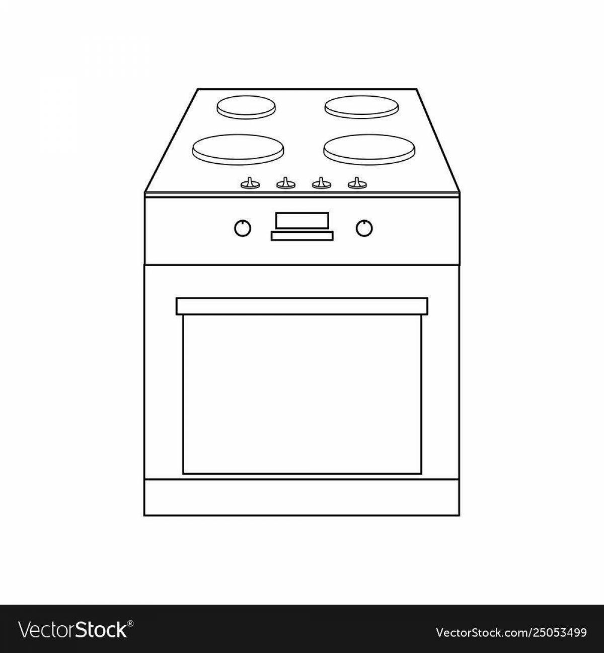 Coloring book stylish stove
