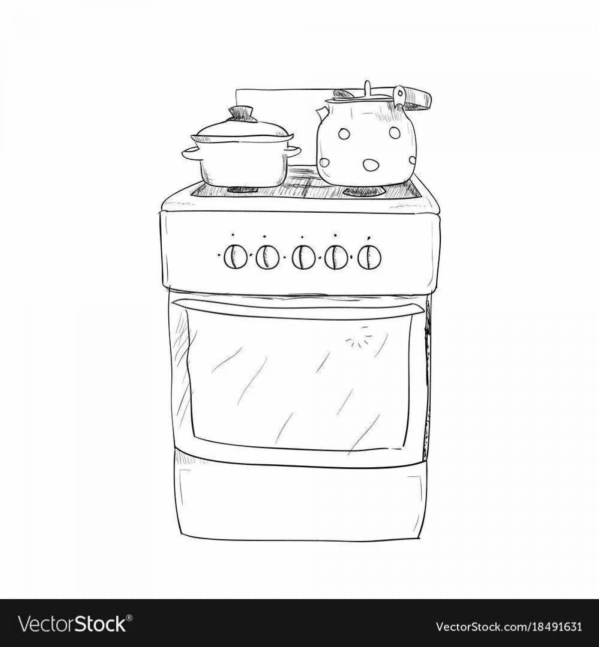 Fashion stove coloring page