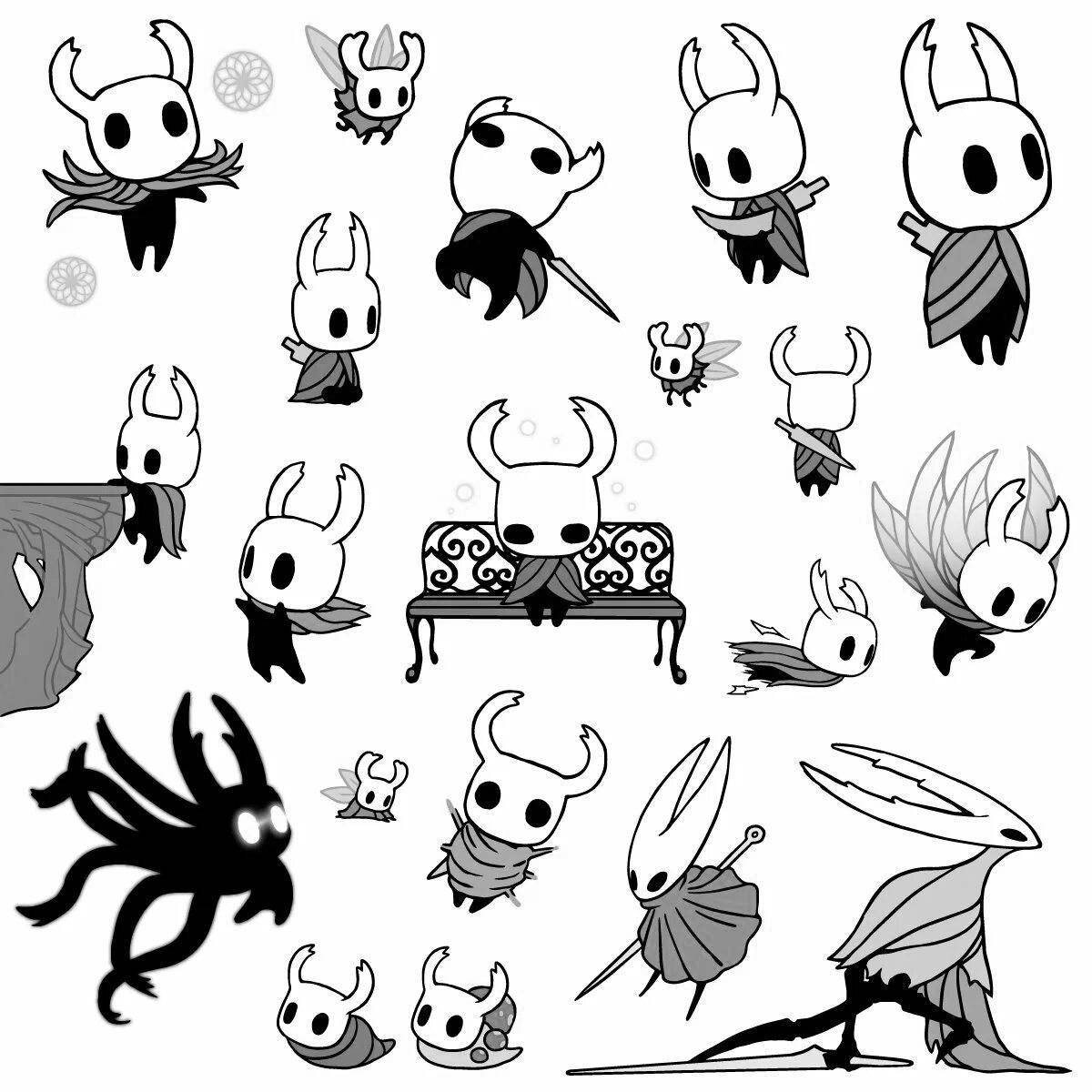 Beautiful coloring hollow knight