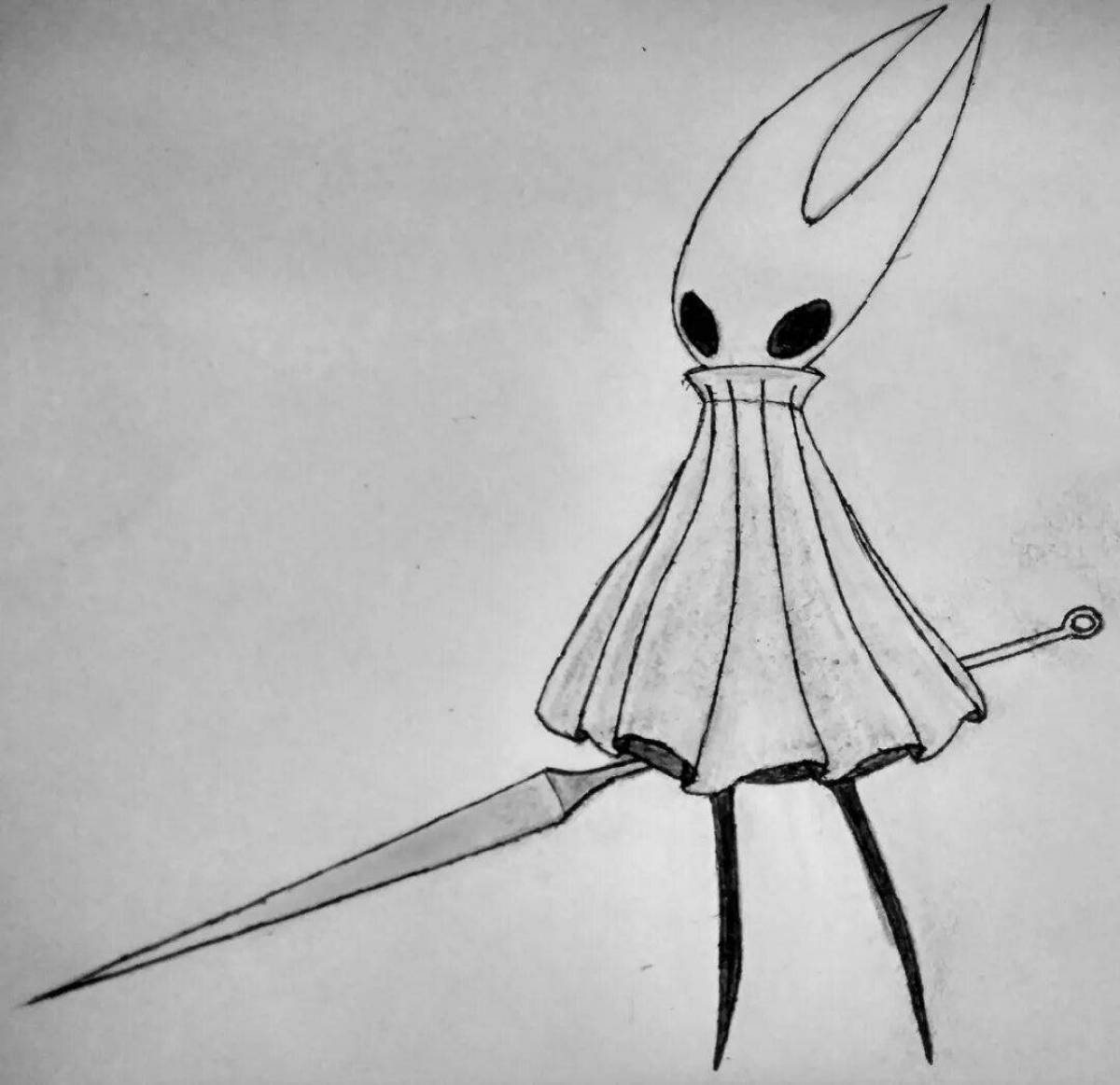 Elegant Hollow Knight Coloring Page