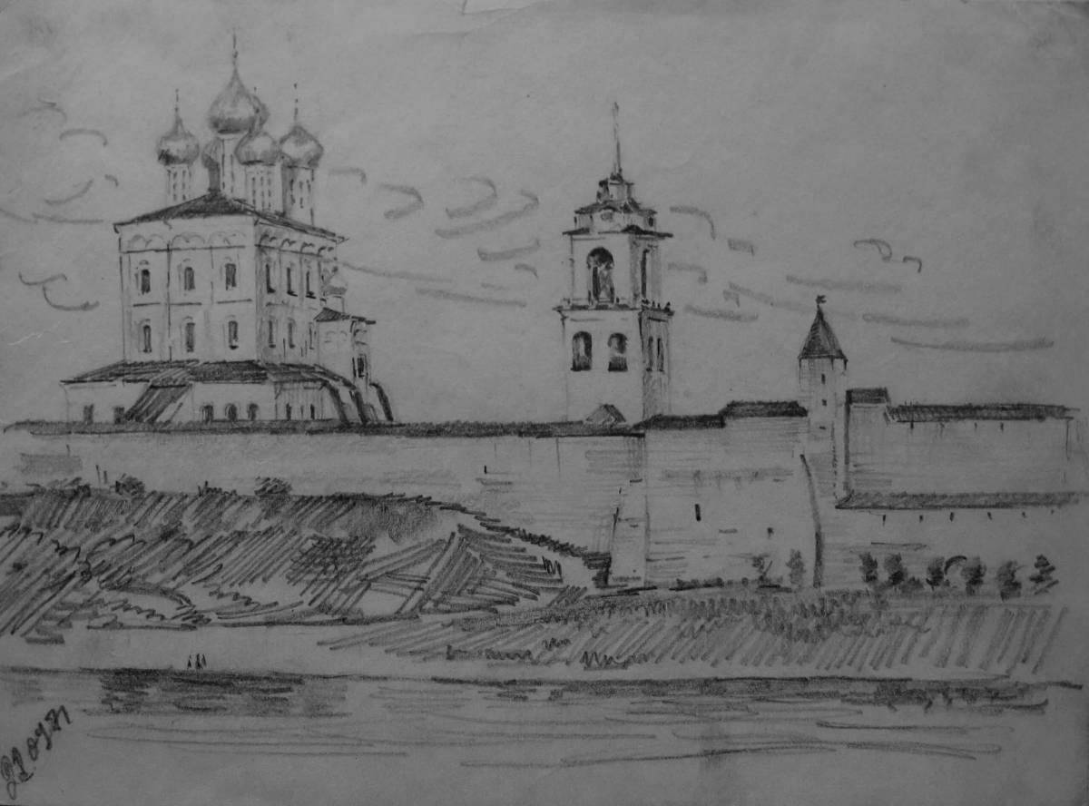 Coloring book magnificent Ryazan Kremlin