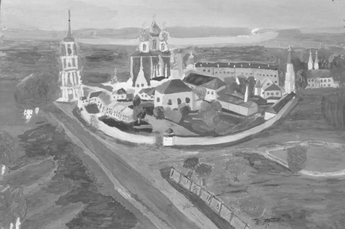 Раскраска прекрасный рязанский кремль