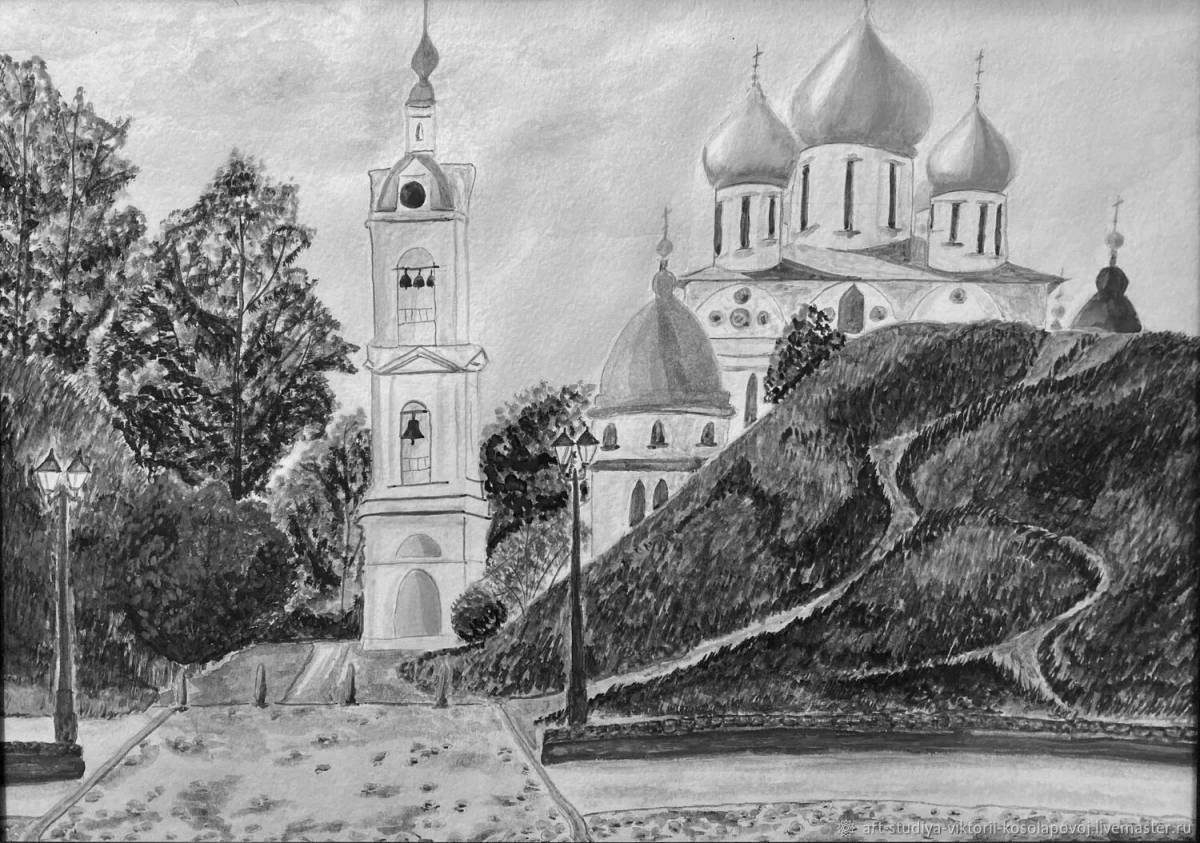 Coloring book inviting Ryazan Kremlin