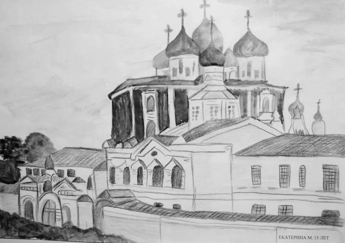 Раскраска образцовый рязанский кремль